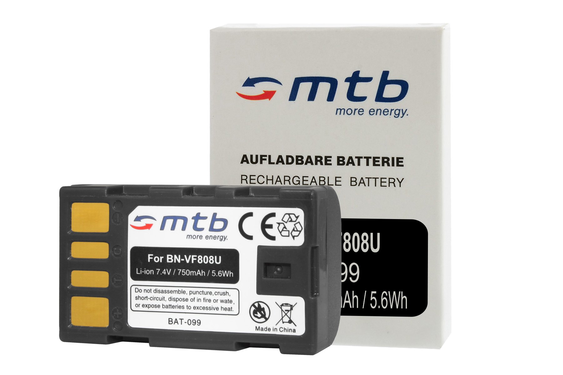 2X Batterie BN-VF808 Compatible avec JVC GR-D... / GZ-HD... / GZ-MG... / GZ-MS... / GY-HM100 / GS-TD1 - Voir liste!
