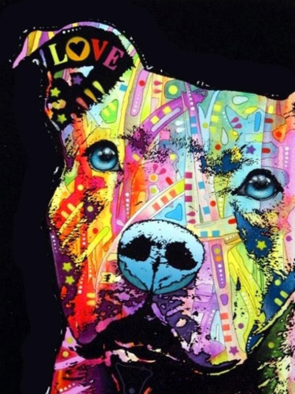 Zhyaunz 5D DIY Diamant Malerei Set – Amerikanischer Staffordshire Terrier Hundemotiv, 40x50 Cm, Perfekt Zum Entspannen & Dekorieren