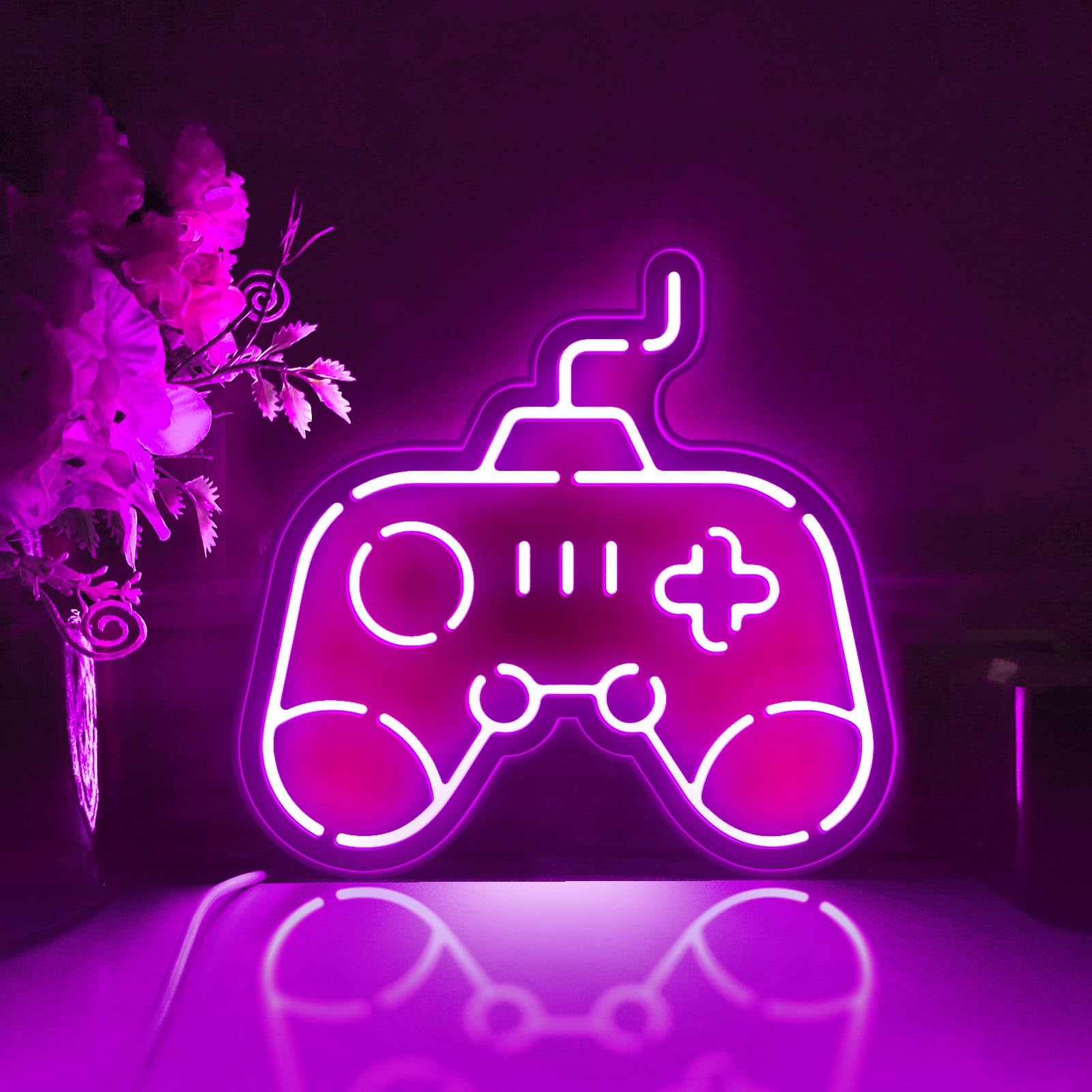 Game-Controller-LED-Lichtbox, Gamer-Wandkunst-Dekor, personalisiertes Lichtschild, Neonähnliche Schreibtisch-Dekorationen, Schlafzimmer-Dekor, Geschenk für Gamer (RGB-Licht, große Größe)