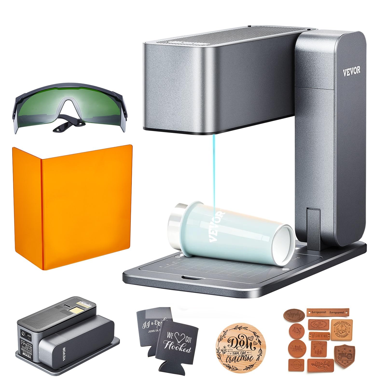 VEVOR Graveur Laser Portable 600 mm/​s Haute Vitesse Machine de Gravure 5 W, Ensemble Base Graveur et Découpeur Laser, pour Bricolage Matériaux Non Métalliques, Bois, Cuir, Acrylique, Pierre, Céramique