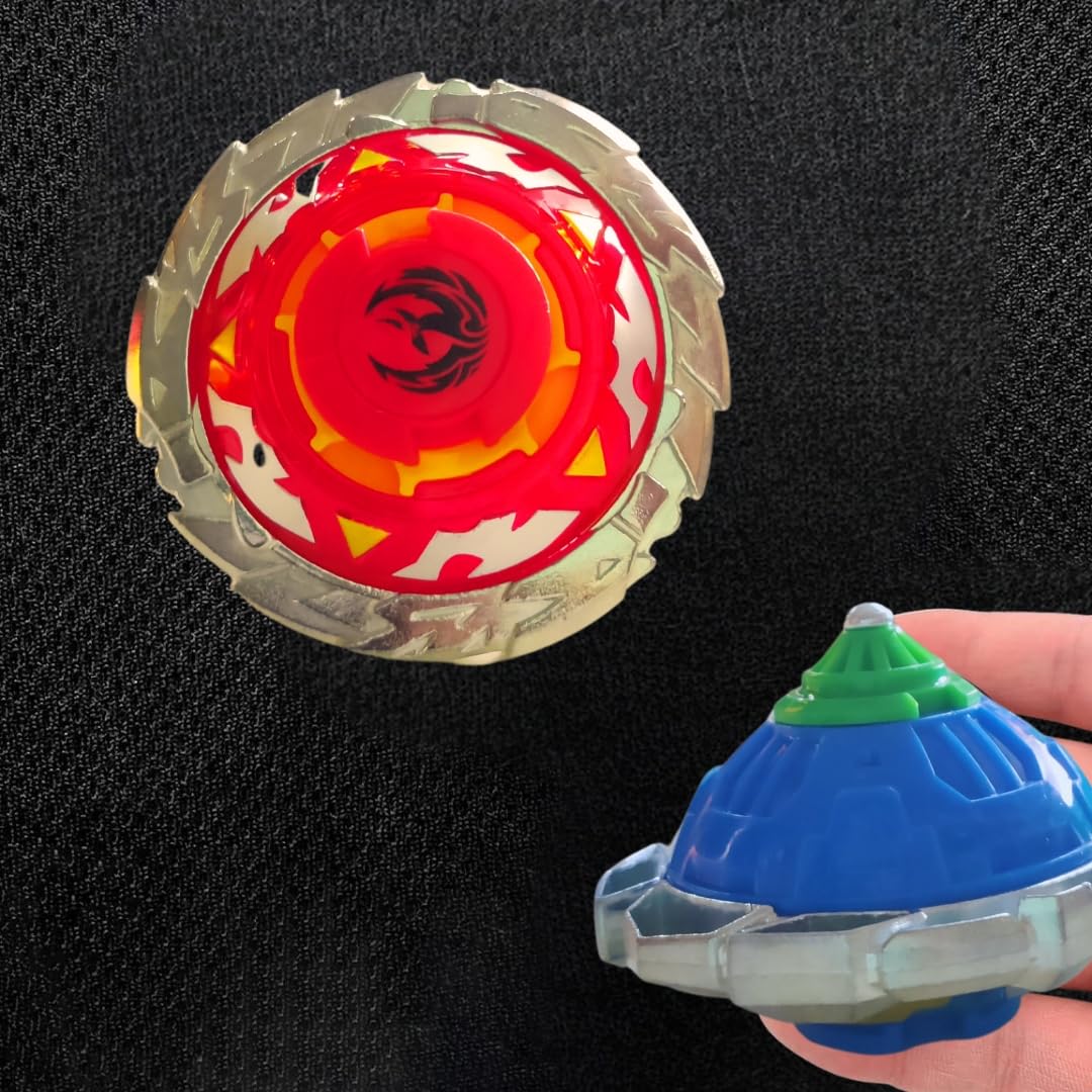 PLUSPOINT Battling Top Burst Launcher Grip Toy Blade Set Gyro Blades Battling Tops Metal Fusion Starter Set with Launcher Gift Toys for Boys Kids Children Age 6+ - Image 7 thumbnail
