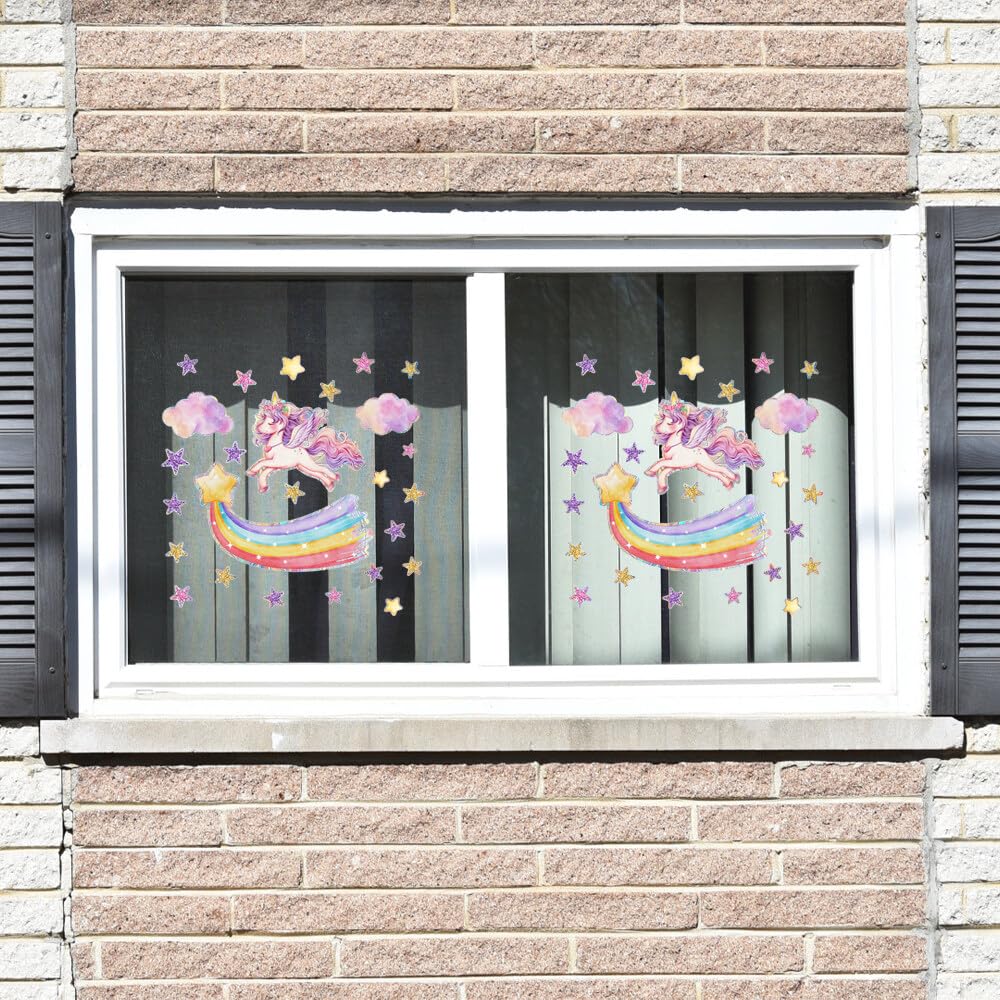 Eenhoorn Prism raamsticker, vogelbescherming, zonnecatcher, raamsticker Eenhoorn Prism raamsticker, vogelbescherming, zonnecatcher, raamsticker