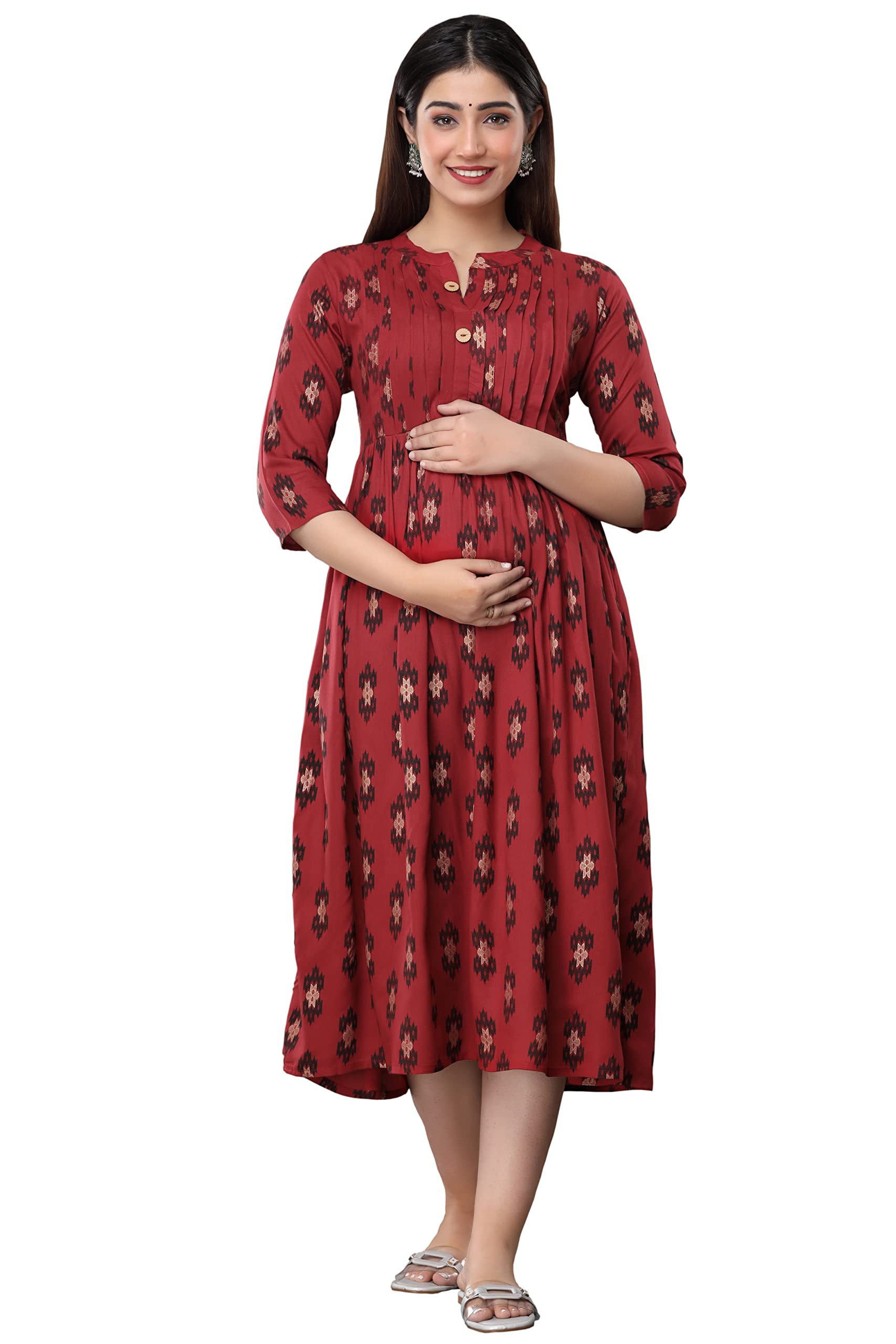 Vinny's Creation’s Printed Anarkali Maternity Feeding Kurti for Pregnant Women’s-image-26