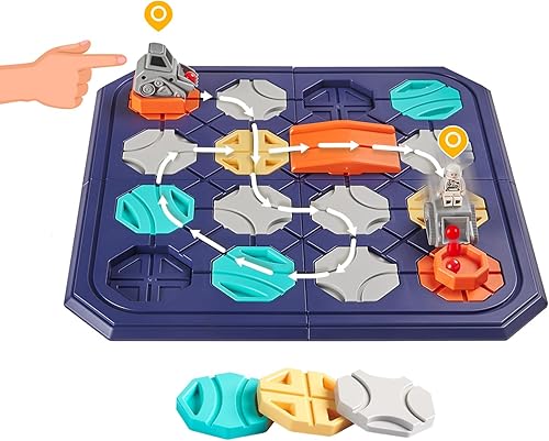 SGILE Juego de 16 piezas de rompecabezas de construcción de carreteras para niños de 3 a 10 años, juego de rompecabezas lógico STEM para niños