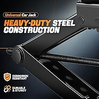 Vista 5 de Auto Dynasty Gato de tijera para automóvil, 2 toneladas (4409 libras), rango de elevación de 17.4 pulgadas (máx.) a 3.85 pulgadas (min), kit