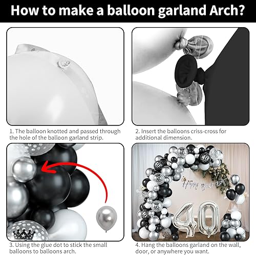 Vista 20 de Decoraciones de cumpleaños número 18 para niños, globos negros y dorados, kit de arco de guirnalda con el número 18, globo de confeti de papel