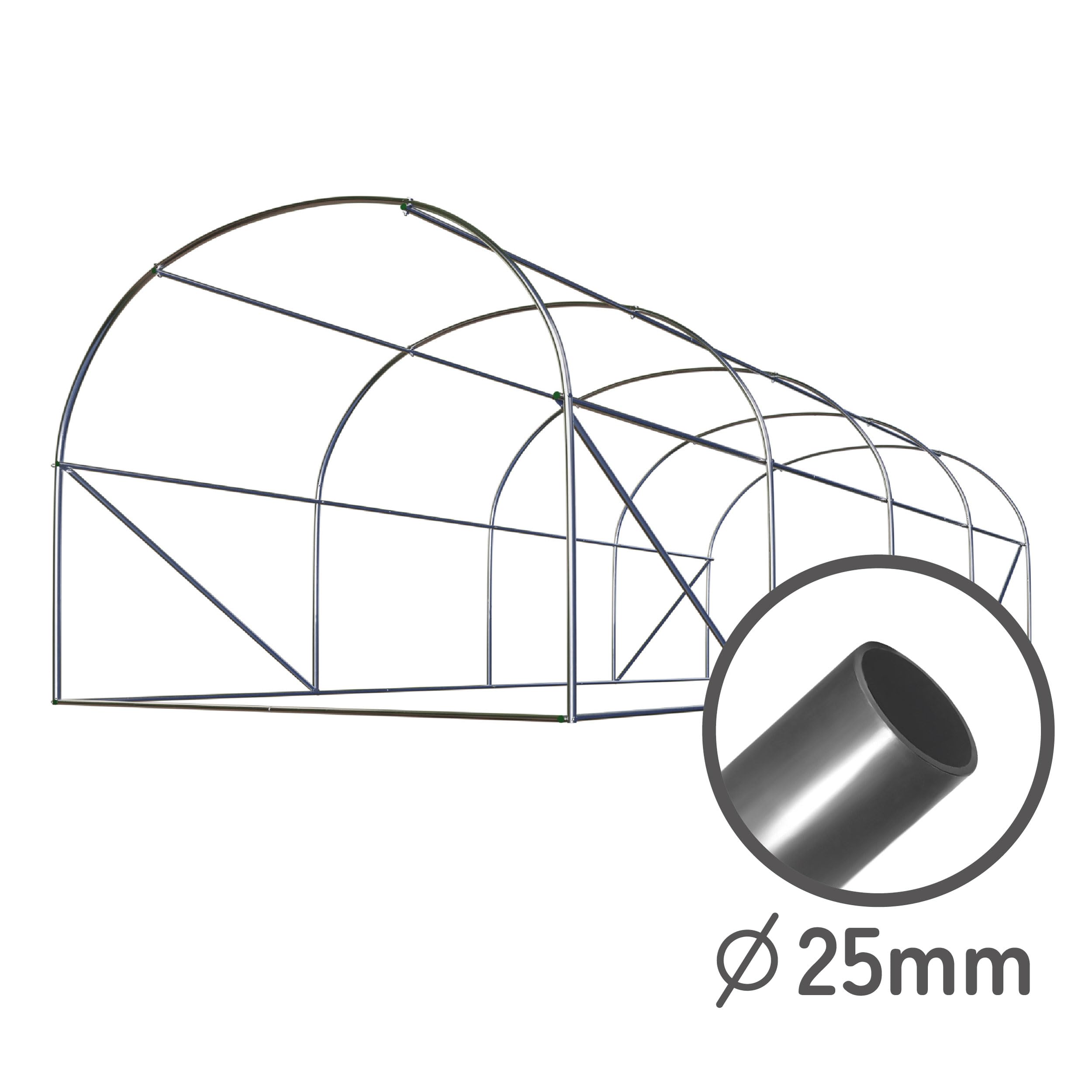 Szklarnia Foliowa Tunel Ogrodowy Stalowe Profile Okna Z Moskitierami 3 x 6 x 2 m 18m2 Zielony