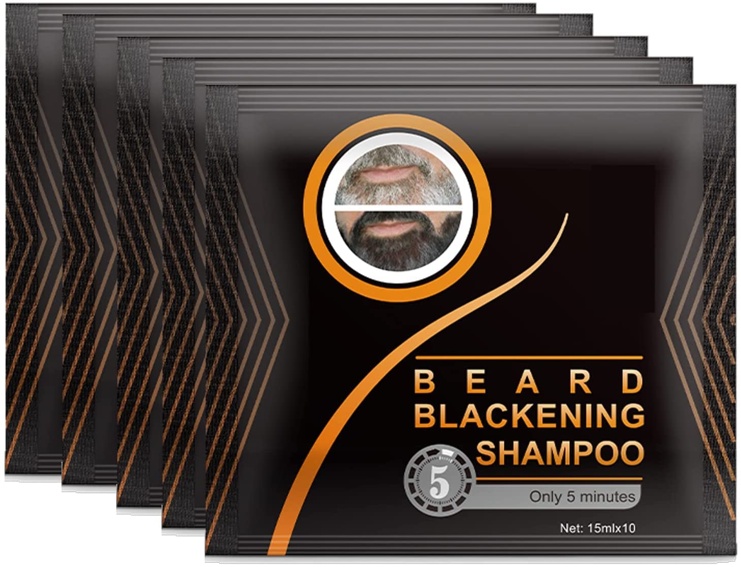 TPC Mobile10 Single Sachets Beard Shampoo, Natural Black Beard Dye, Dark Your Beard with a Natural Look in Just 5 Minutes (150ml)