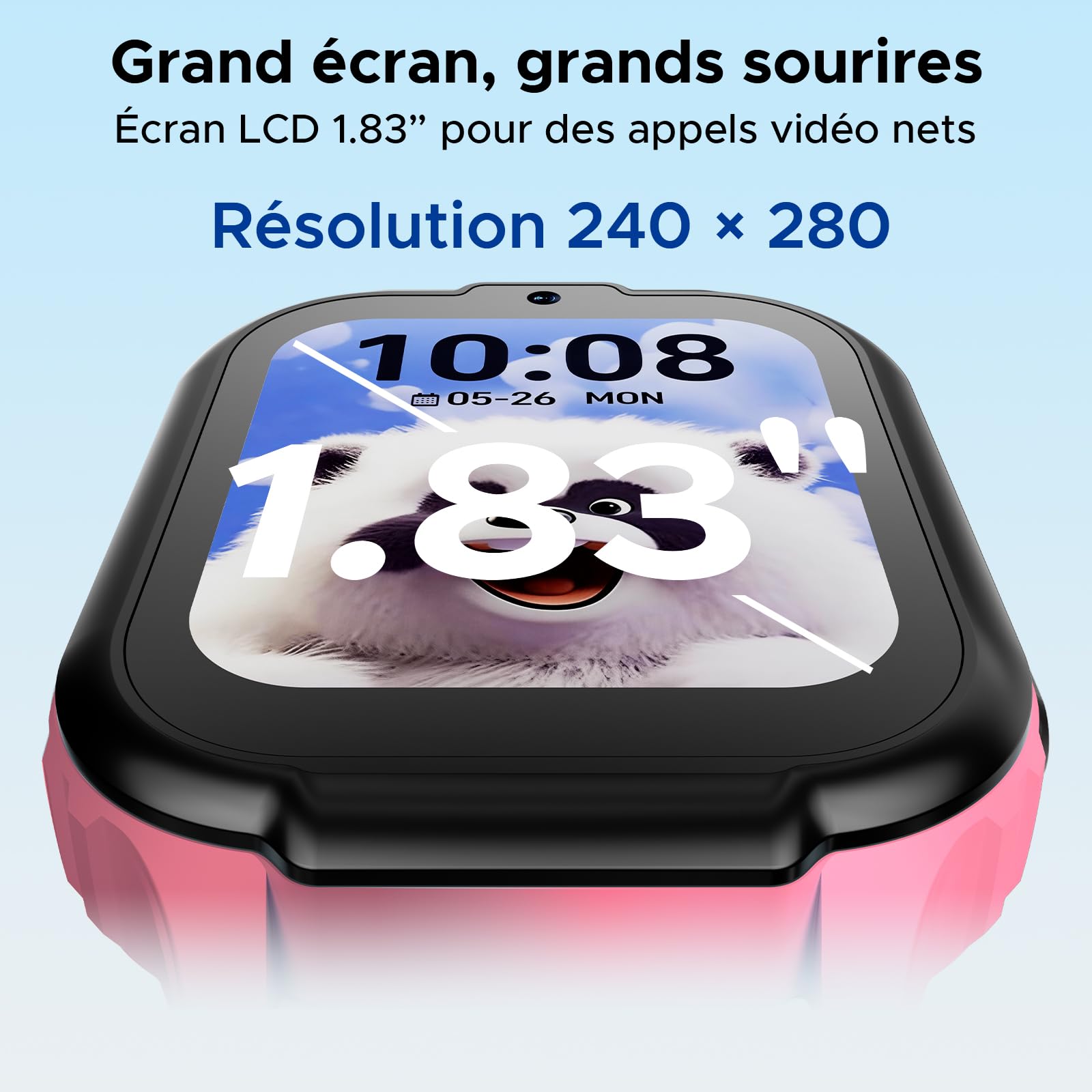 ANYSCENES1 Montre Connectée Enfant 4G avec GPS, Appels Vidéo, Chat Vocal, SOS, 800mAh Batterie, IPX7 Étanche, Podomètre, Mode École et Podomètre, Montre Enfant avec Écran HD 1,83''