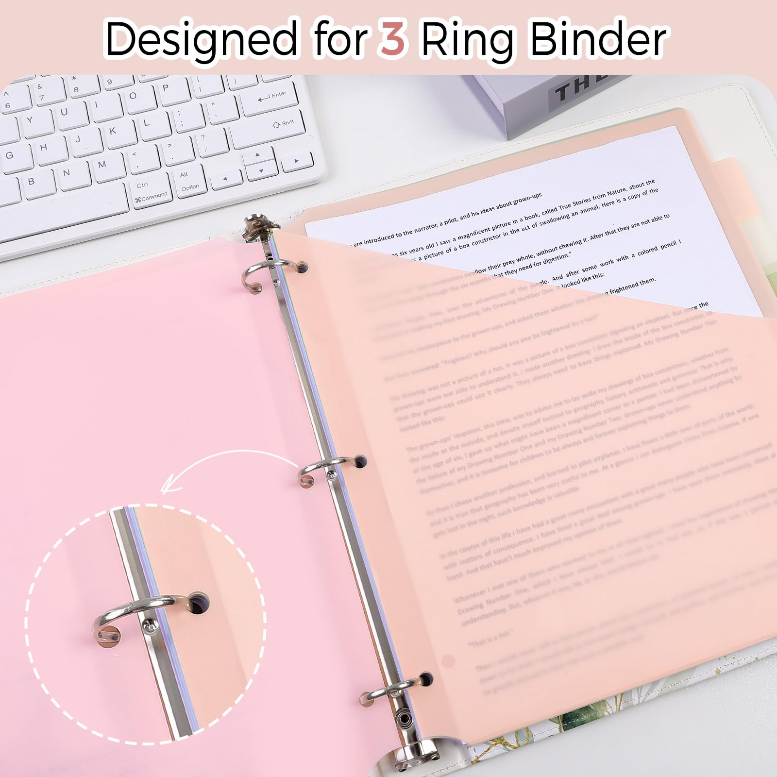 SKYDUE Pastel Binder Dividers with Pockets – 8-Tab Durable Plastic Dividers for 3-Ring Binder, Single Pocket File Organizers with Matching Label Stickers