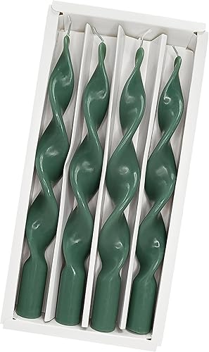 Velas cónicas en espiral, color verde, velas trenzadas, sin perfume, para decoración del hogar, bodas, estaciones festivas, vacaciones