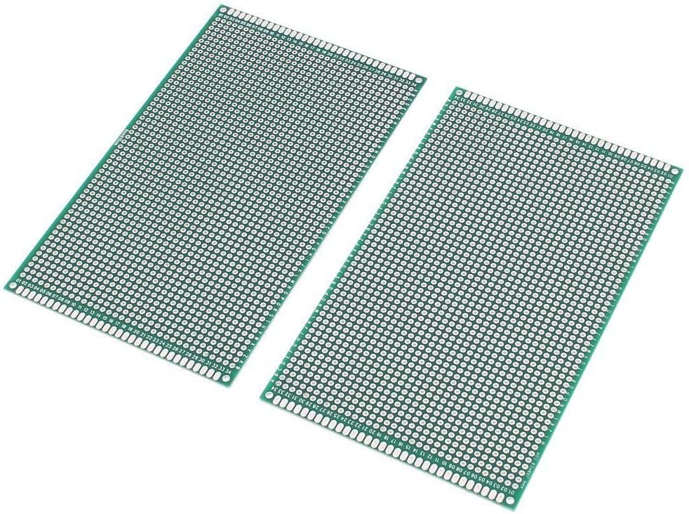 WANGCL 2PCS (9 x 15cm) PCB Board Universal Double Sided Prototyping Breadboard Panel Circuit Board for DIY Soldering
