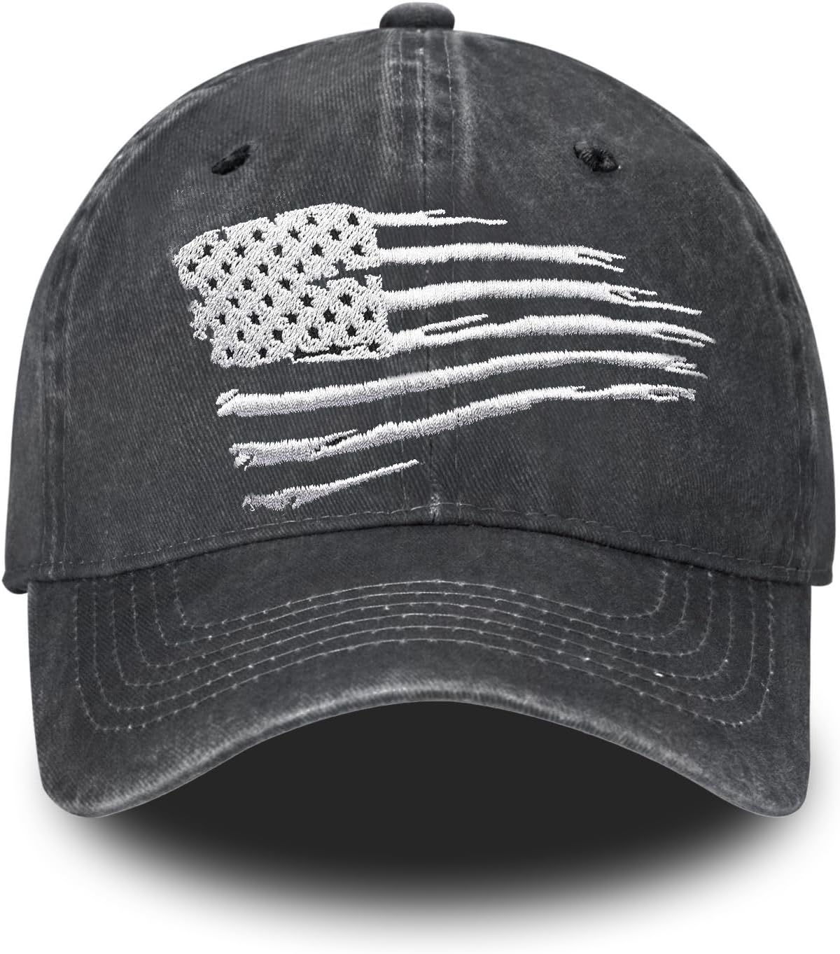 Embroidered Baseball Cap for Women Men Vintage Adjustable Washed Distressed Denim Baseball Hat