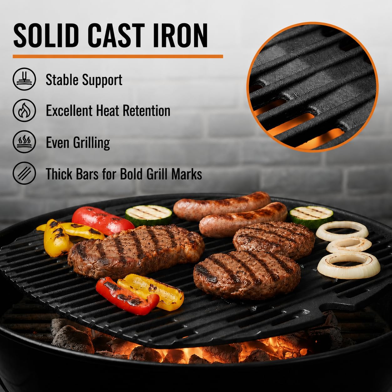Uniflasy - Kit de reparación de tubos de quemador de parrilla de acero inoxidable y rejilla de hierro fundido para parrilla de cocción, accesorios de repuesto