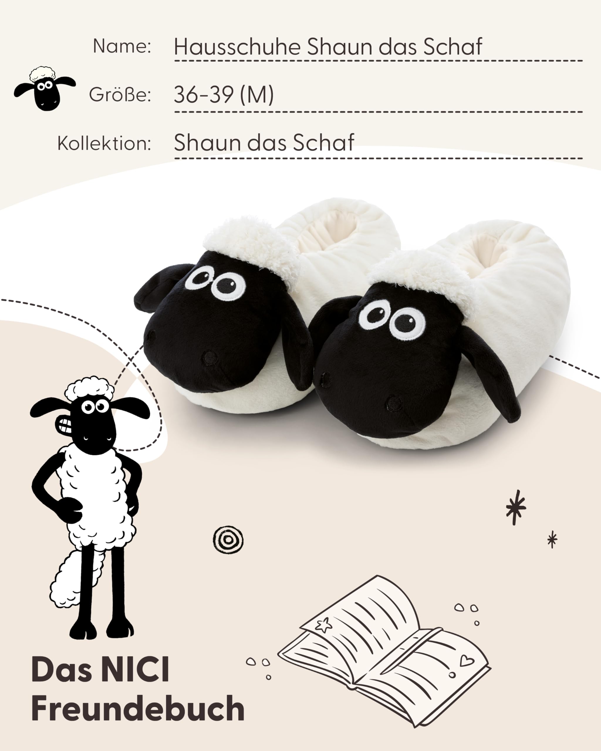 NICI Hausschuhe aus Plüsch für Kinder & Erwachsene - Warme Kuscheltier Hausschuhe aus Plüsch für Kinder und Erwachsene, Tier-Schuhe mit Anti-Rutsch Sohle, Slippers