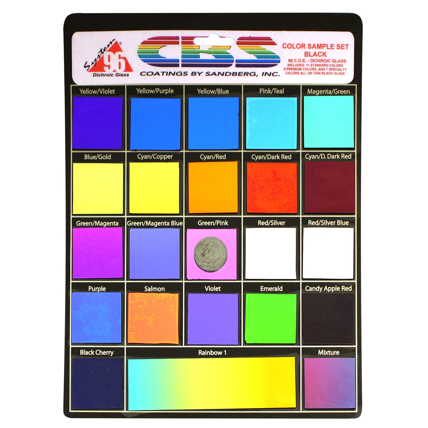 Cbs Dichroic Color Assortment On Black - 96 Coe