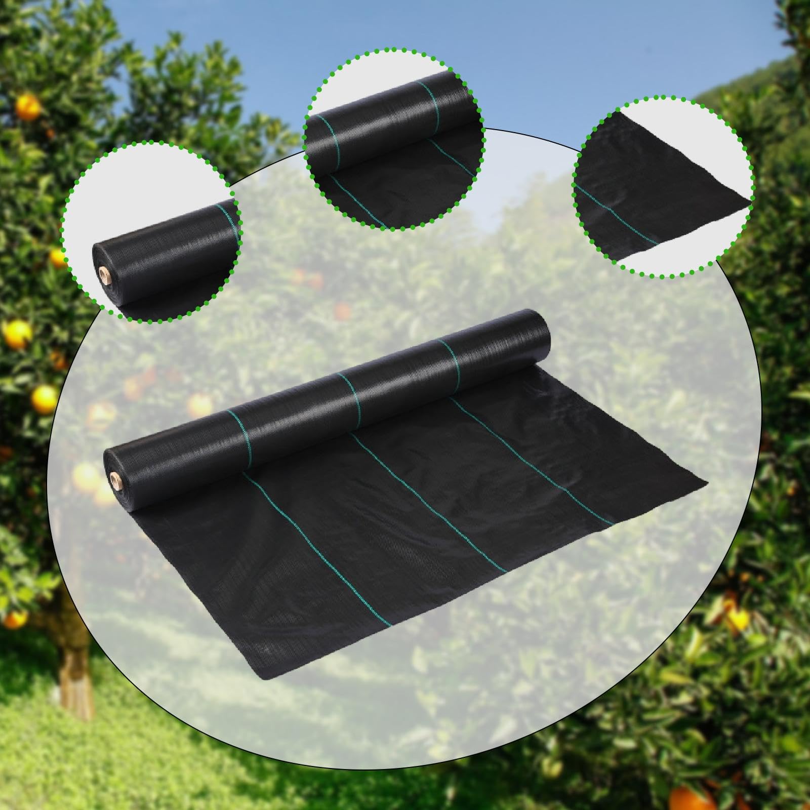 Tela Anti Tela de Protección Solar contra Malezas Estera Geotextil de Paño para Bloqueo de Malezas Material PP con, 2x100m
