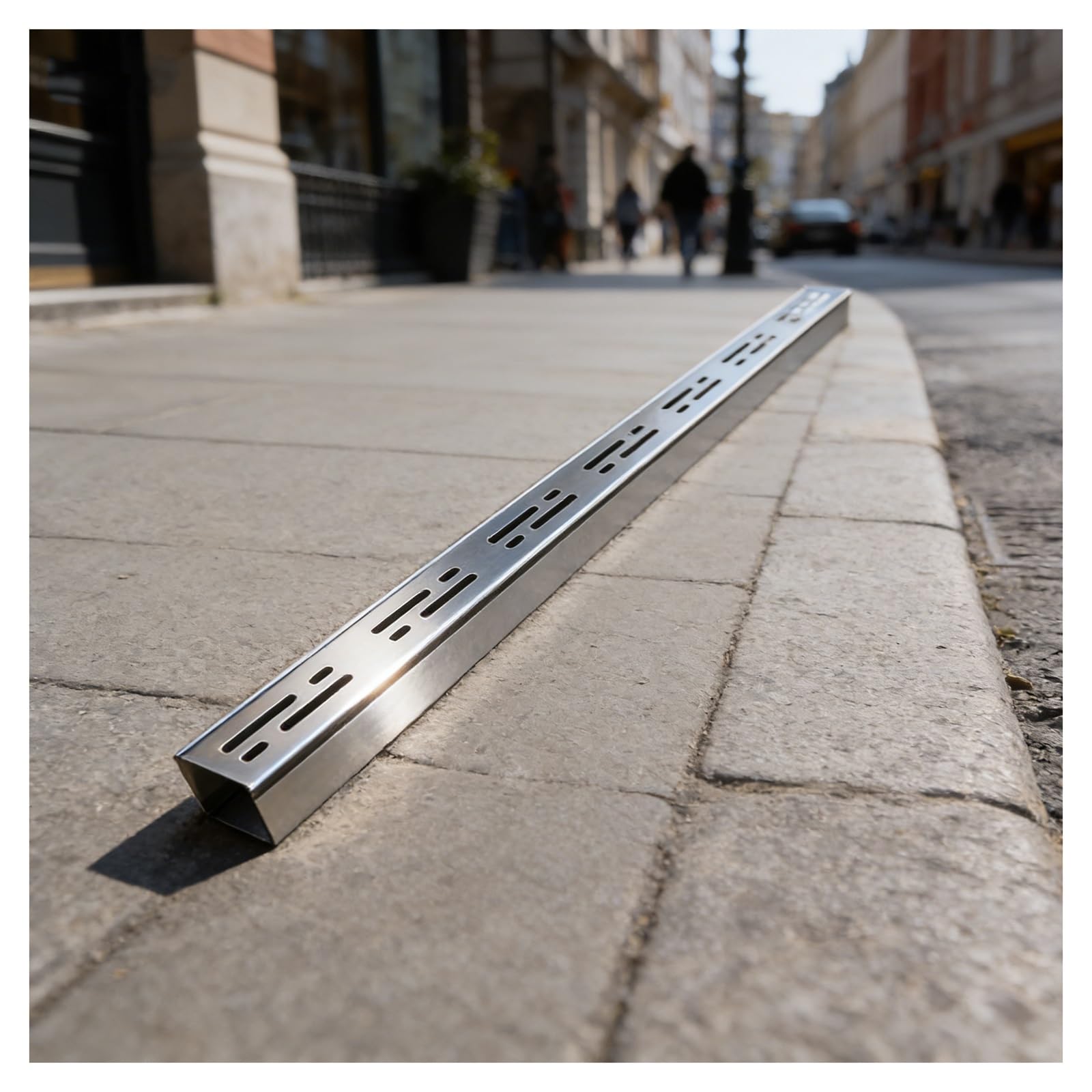 GLDYTVF Narrow Stainless Steel 304 Drainage Grate Outdoor Drain Channel Terrace & Garden Drainage Gutter (H5*W10CM/H1.96*W3.94IN) - Durable & Rust-Resistant