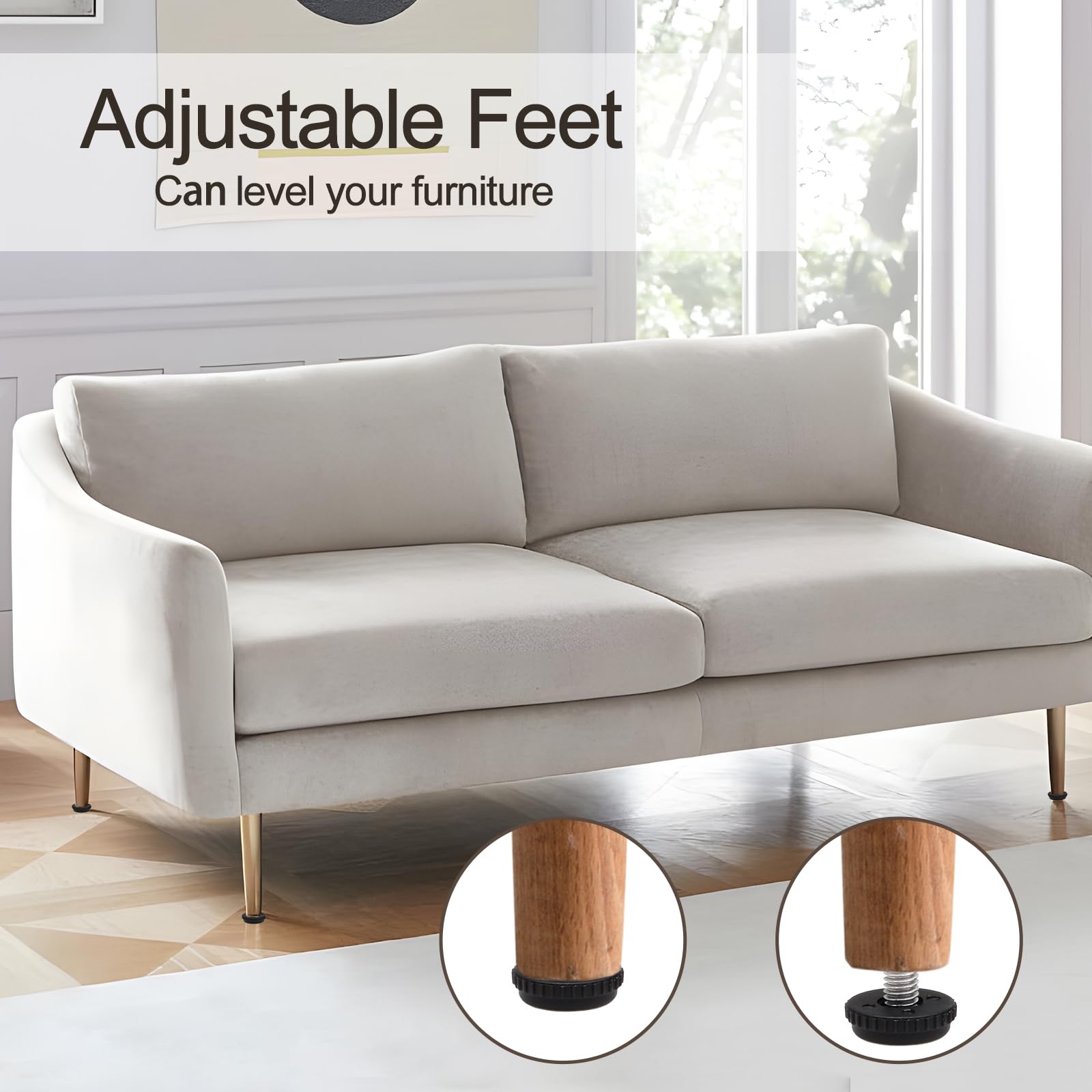 8 Pcs Furniture Levelers - 5/16-18 UNC Adjustable Feet For Tables, Chairs & Cabinets