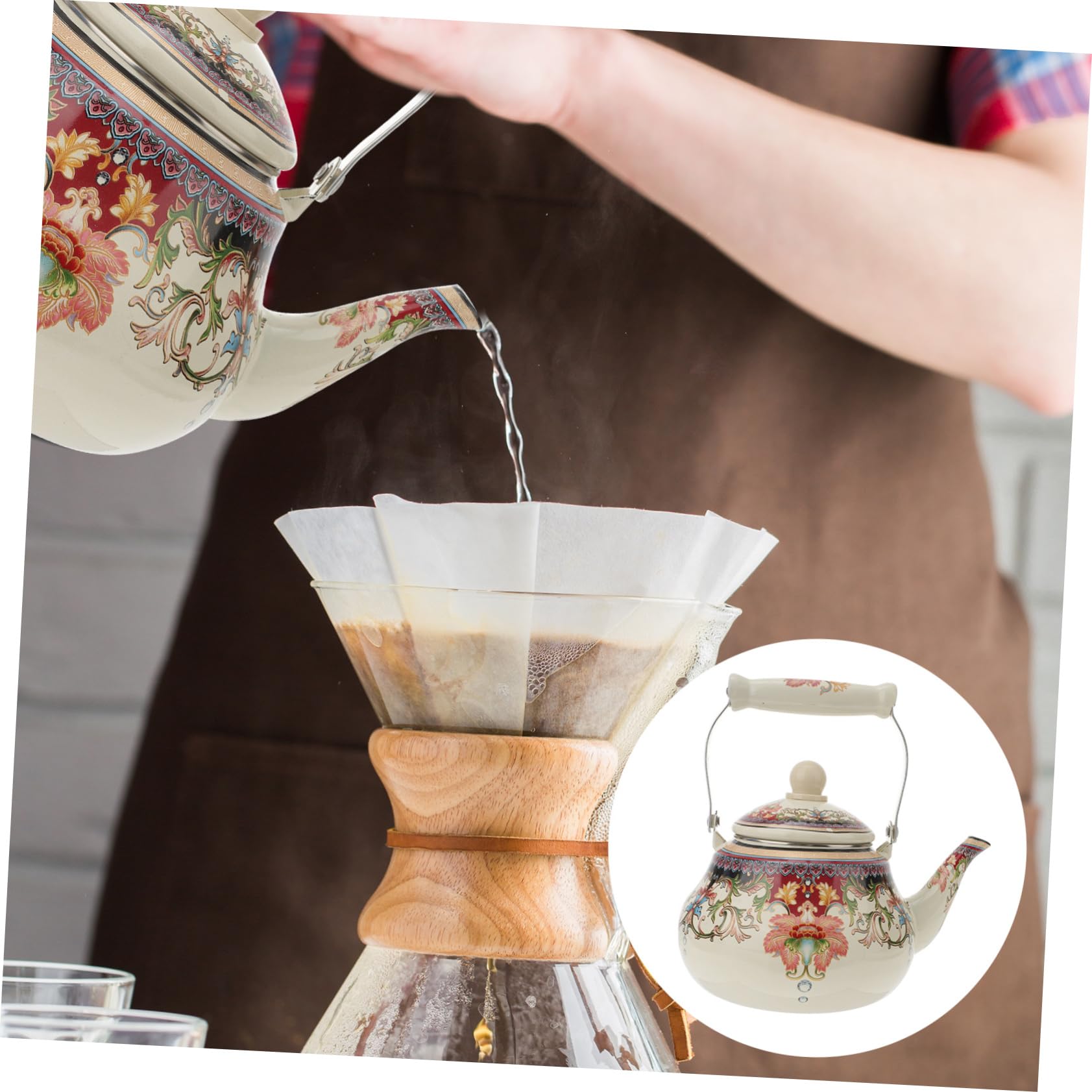 Hervidor de Cocina 2l de Esmalte y Acero Inoxidable para Cocina
