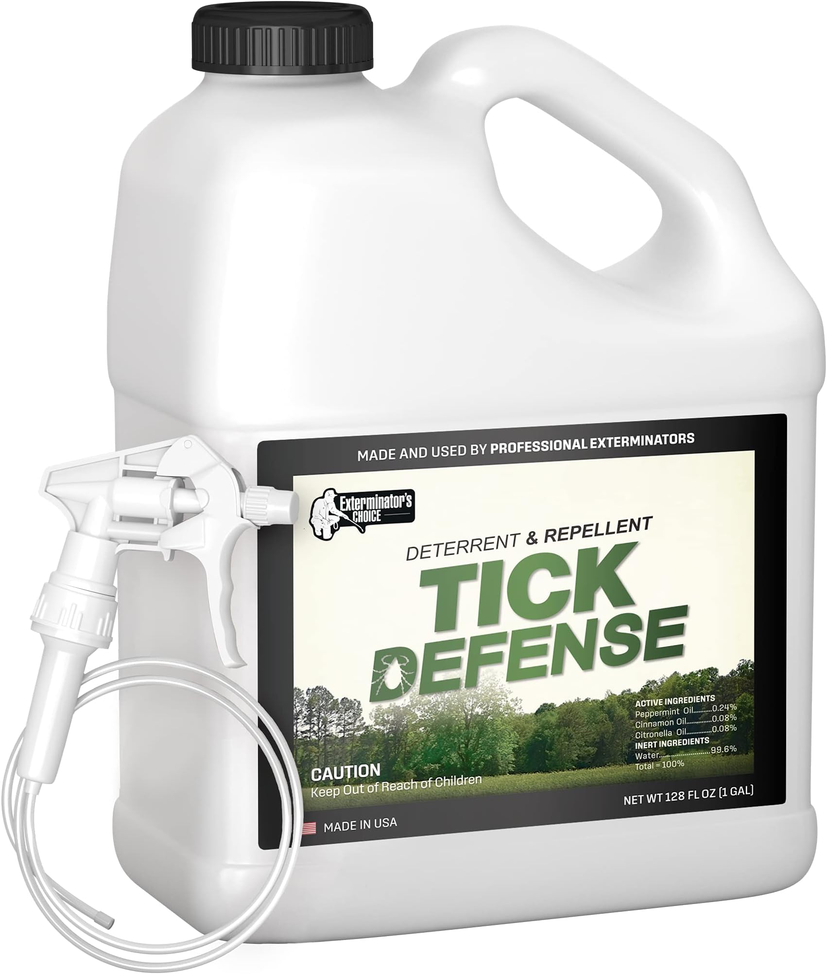 Exterminators Choice Tick Defense Spray - 1 Gallon Size with A Spray Nozzle - Non-Toxic Tick Repellent - Quick Pest Control - Keeps Ticks Away - Ideal for Outdoor Patio - Effective Yard Spray