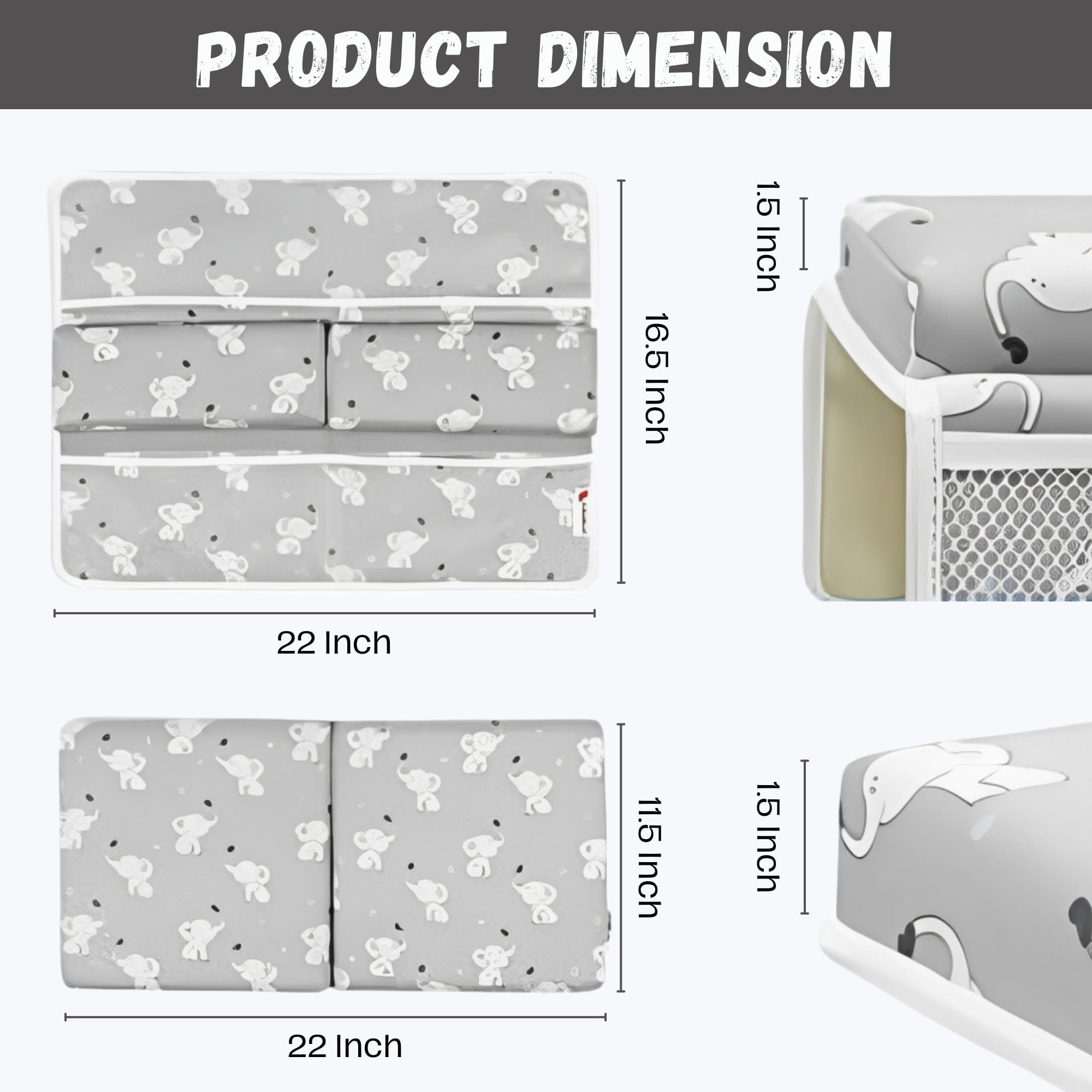 Juego completo de rodilleras y coderas para baño de bebé, accesorios completos de baño para bebé con almohadilla de rodillas indolora para bañar al bebé, cojín de baño de secado rápido, coderas y