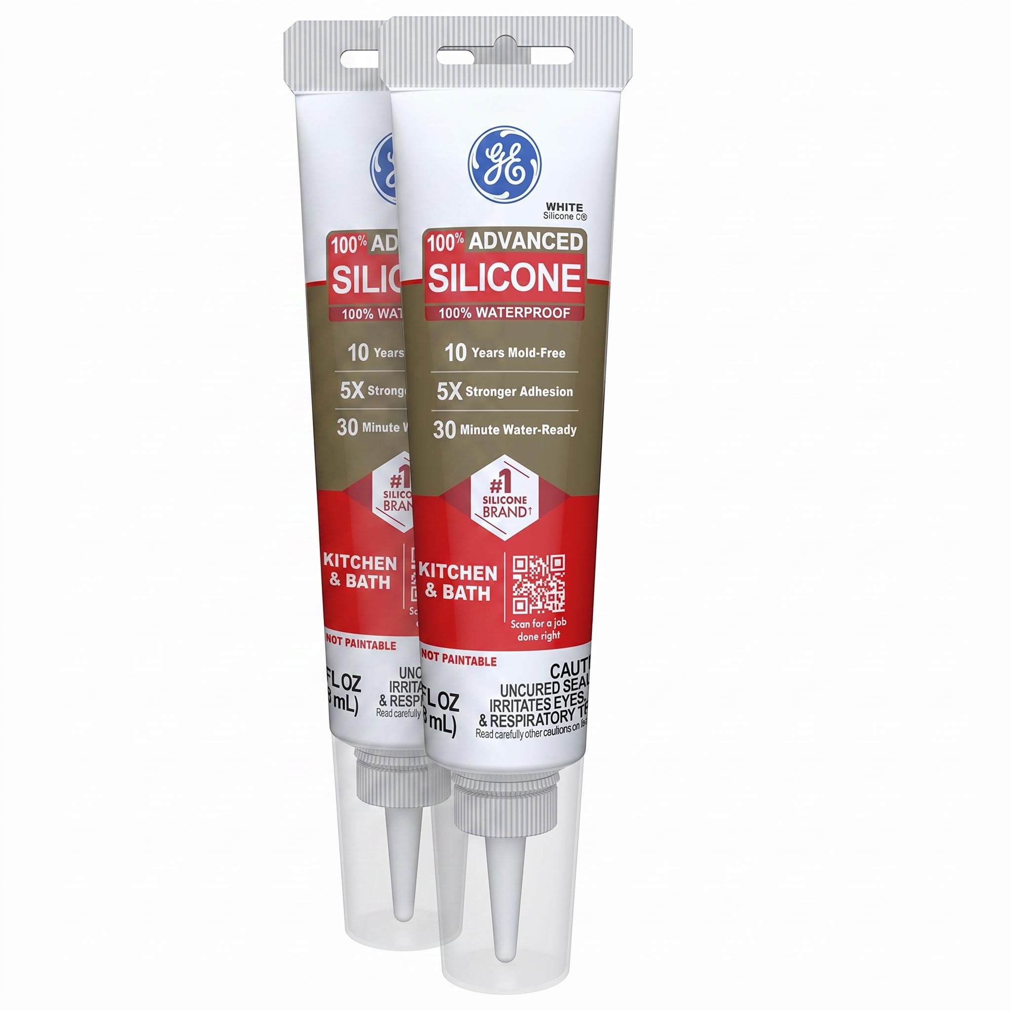 GE Silicone Caulk - Waterproof Sealant for Kitchen & Bath -8