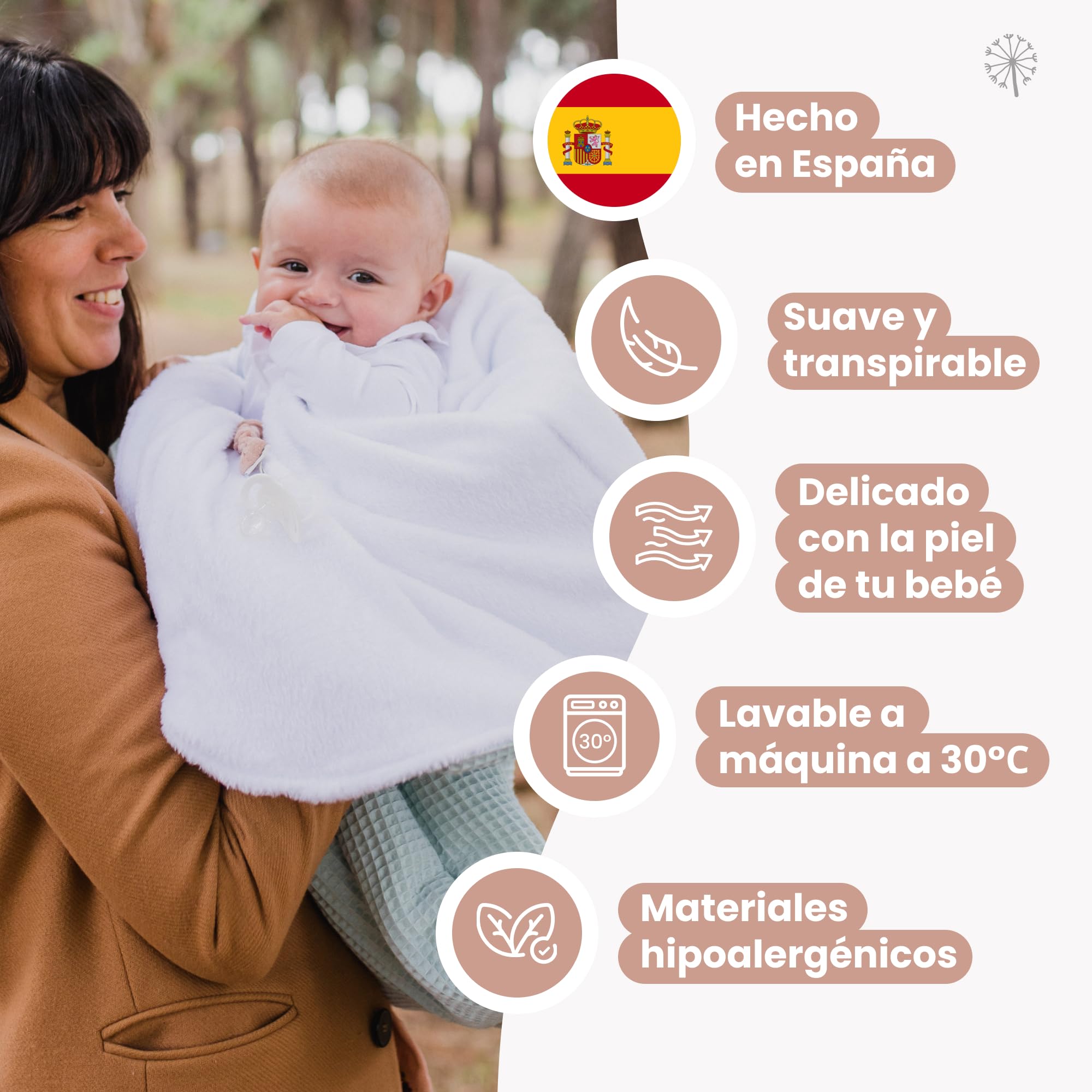 MIMUSELINA Saco Capazo Bebe Invierno Universal | para Carrito, Cuna y Silla de Paseo | Manta Bebe Invierno en Algodon Suave y Acogedor | 2 en 1: Saco 92x46 cm o Manta 92x92 cm | Hecho en España