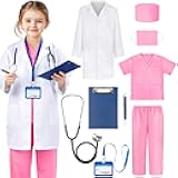 Doctor Costume for Kids, Kids Scrubs Halloween Costumes For Girls Boys Doctor Dress up Play Kit…