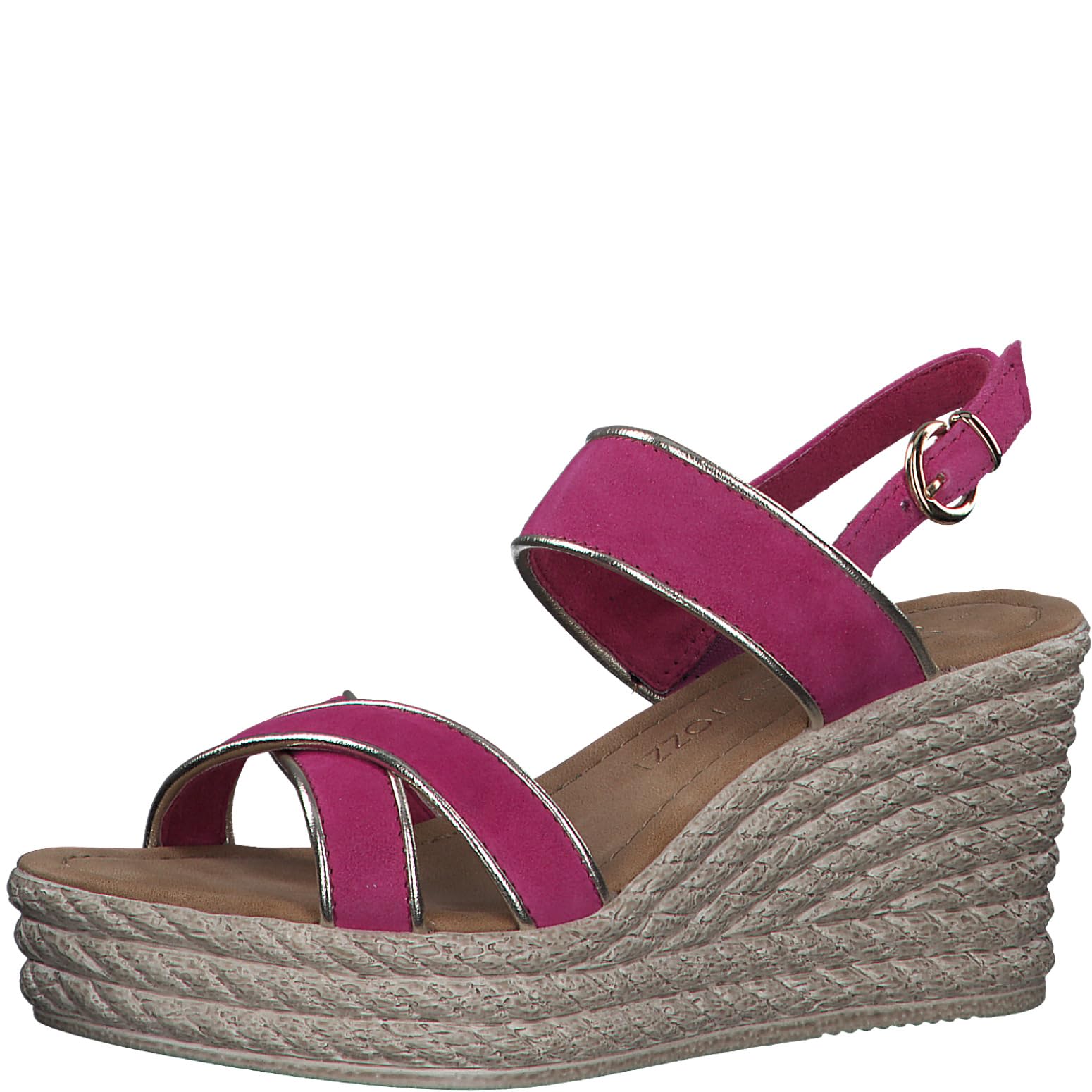 MARCO TOZZI Women's 2-28311-42 Wedge Sandal, Pink Comb, 6.5