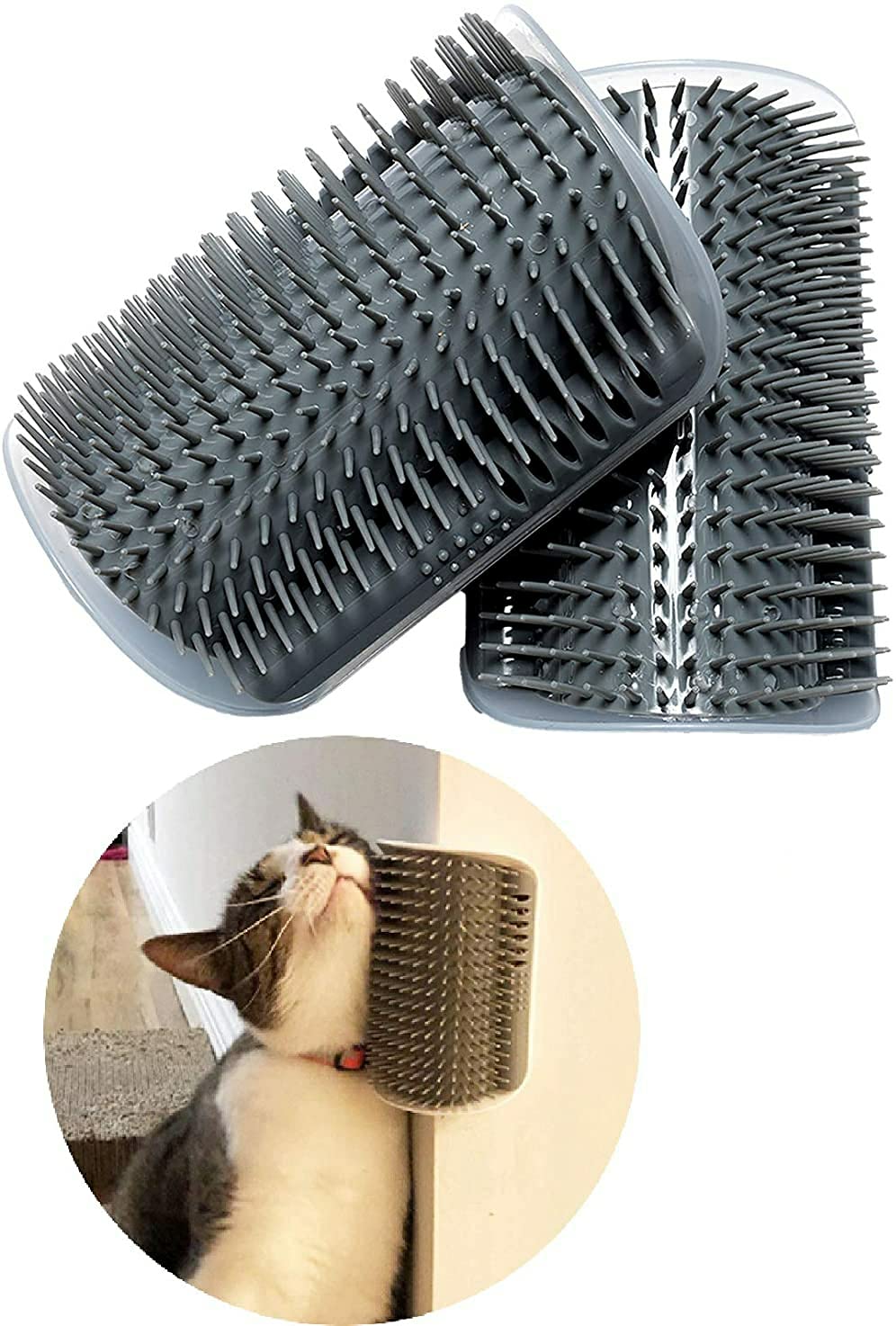 Petlicious & More® Cat Self Groomer Wall Corner Groomers Soft Grooming Brush Massage Combs for Short Long Fur Cats, Softer Massager Toy for Kitten Puppy-image-44