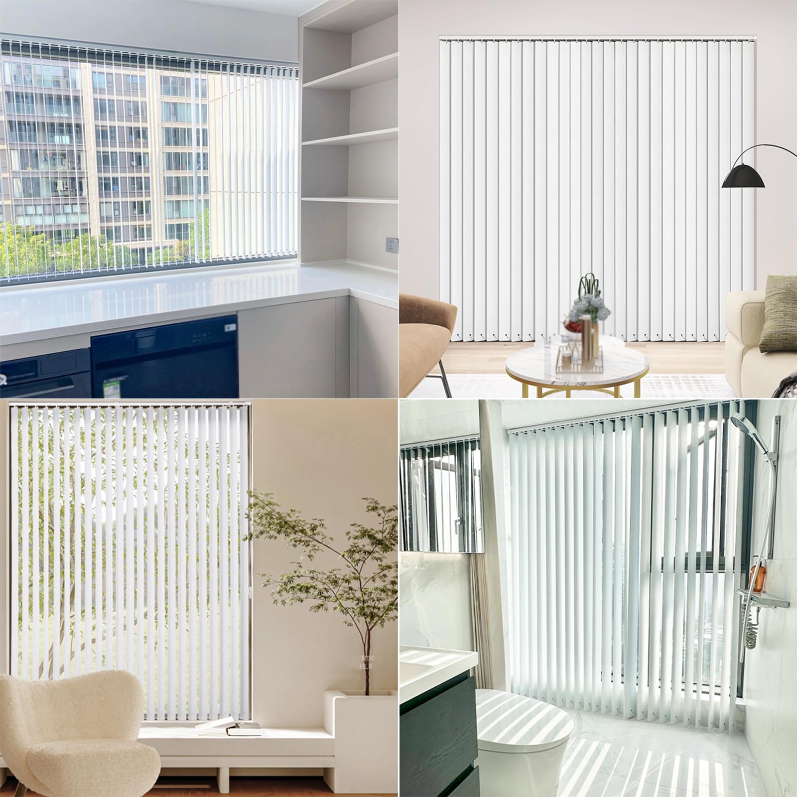 Lamellenvorhang Komplettset Schiebevorhang Nach Maß viele Größen & Farben Blickdicht lichtdurchlässig Fenster Vorhang Aluminium Vertikaljalousie Verdunkelungsgardine (55cm x 230cm)