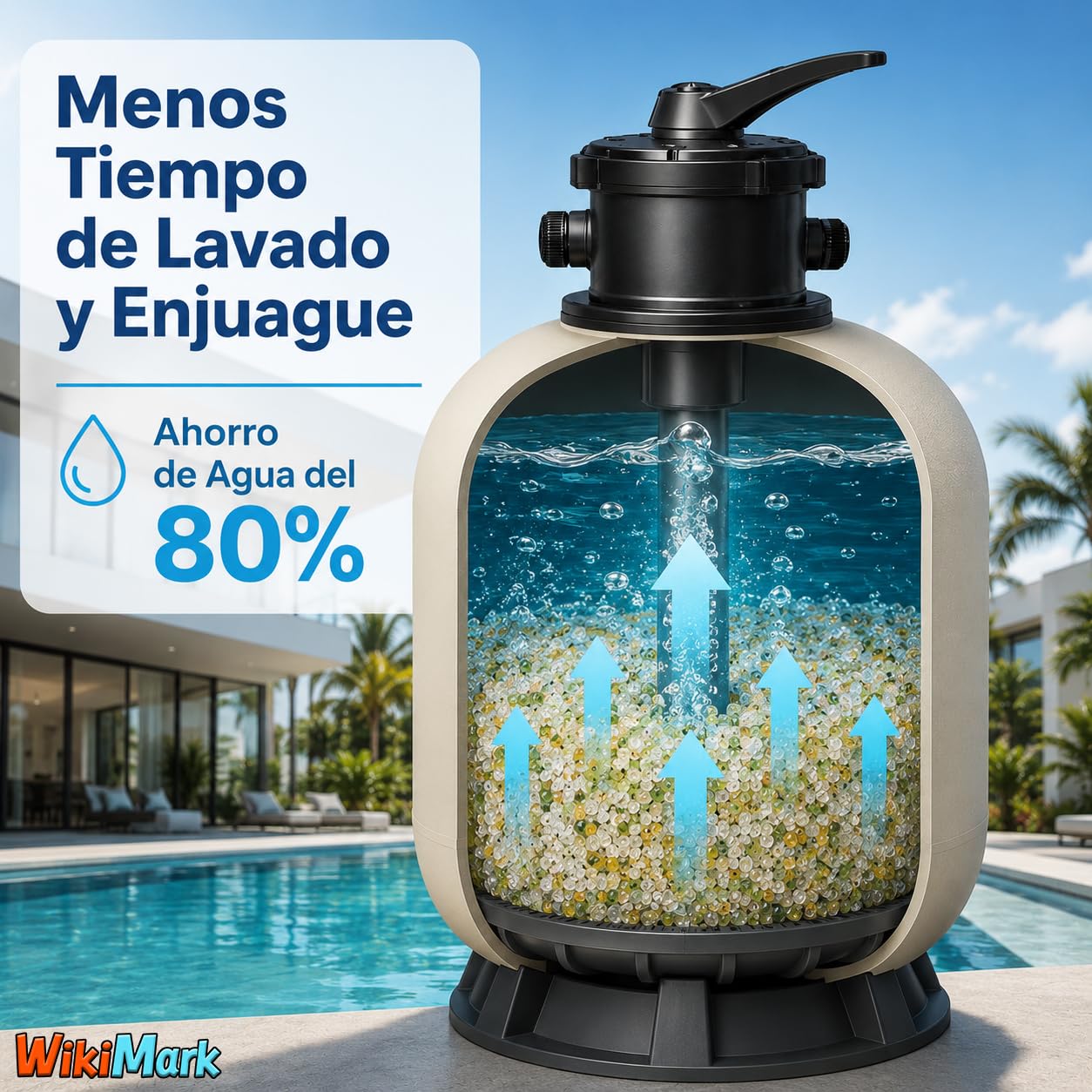 Sable de verre filtrant pour piscines 25 kg moyen filtrant en verre recyclé 100 % | Remplace le sable de silice | Meilleure filtration, économie d'eau et d'énergie | Eau plus cristalline