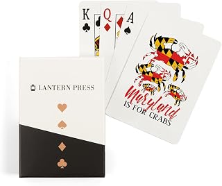 Lantern Press Maryland, Maryland is for Crabs, Flag Crabs, Pattern, 52 Playing Cards for Adults, Poker Size Card Deck