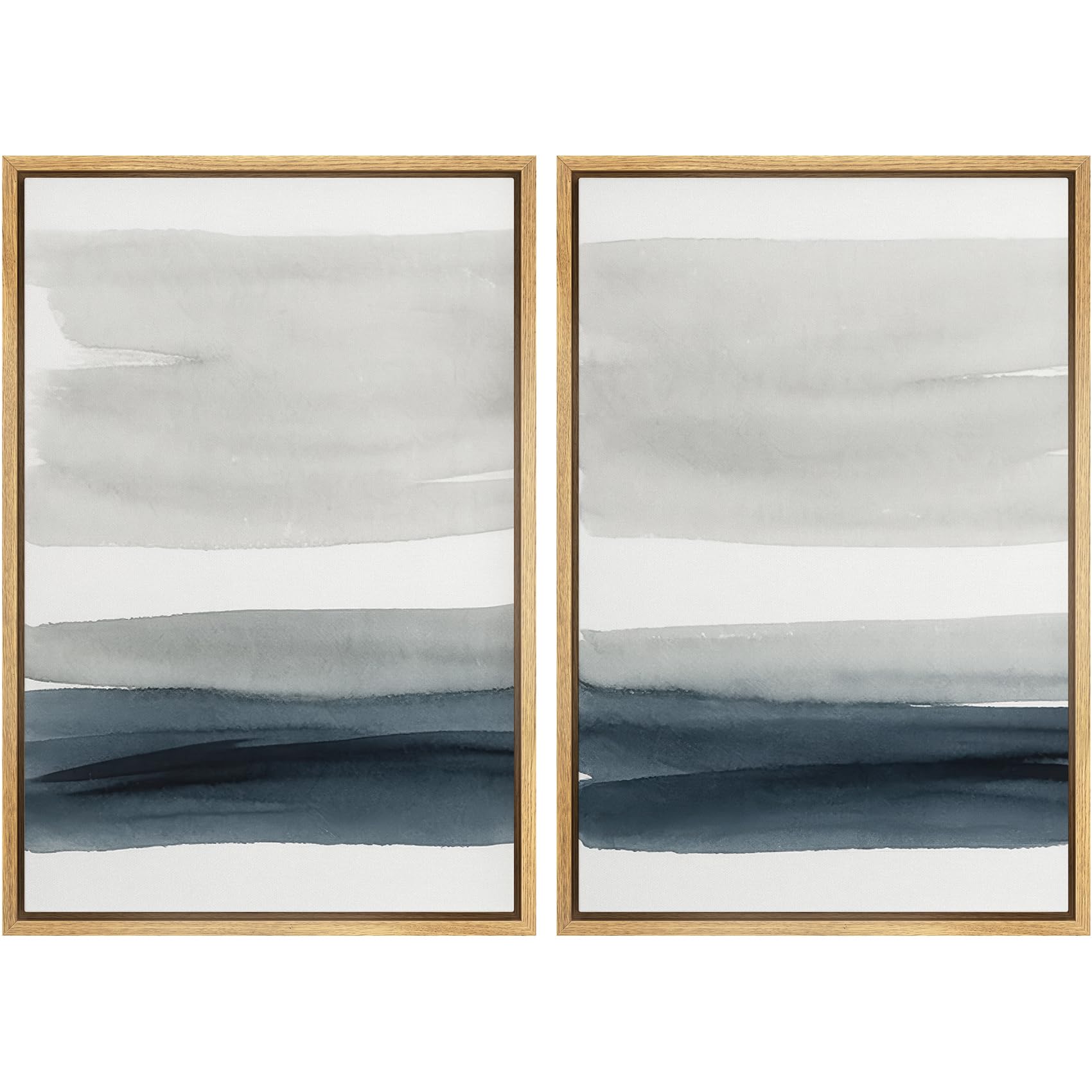 MUDECOR Framed Canvas Print Wall Art Set Watercolor Pastel Green Tan Landscape Abstract Shapes Illustrations Modern Art Decorative Contemporary for Living Room, Bedroom, Office - 16"x24"x2 Natural — view 55