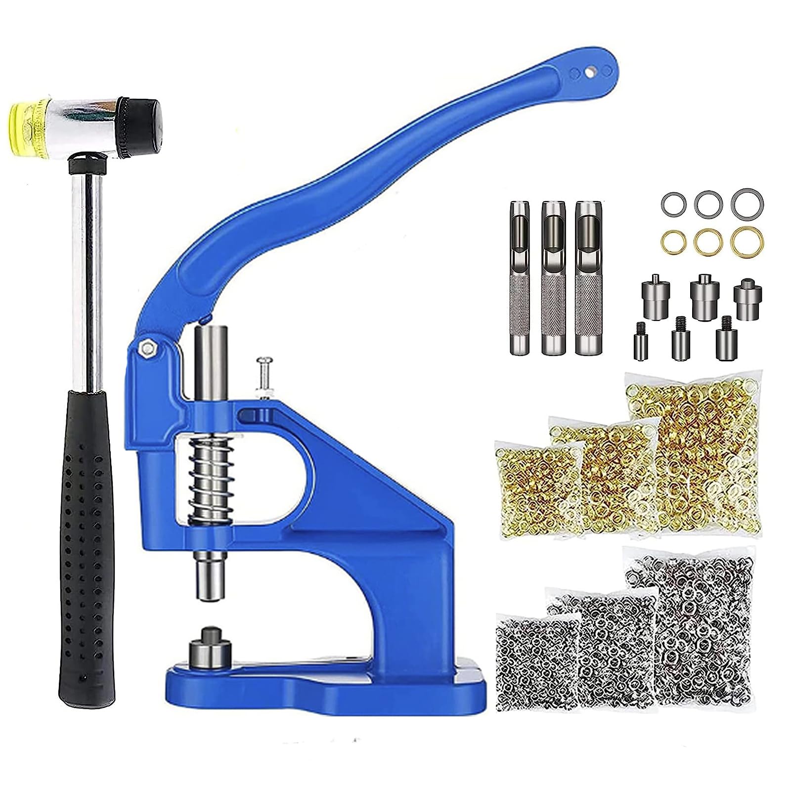 100 Pezzi SeRies Set Di Occhielli In Metallo 7 Mm Set Di Anelli Occhielli Con Punzone Di Montaggio Per Accessori Fai Da Te Riparazione Di Abbigliamento In Pelle - Foto 2