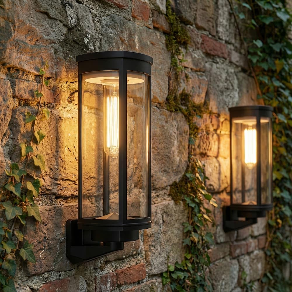 SolarCentre® Lavenham Outdoor Solar Wall Lights - Set of 2