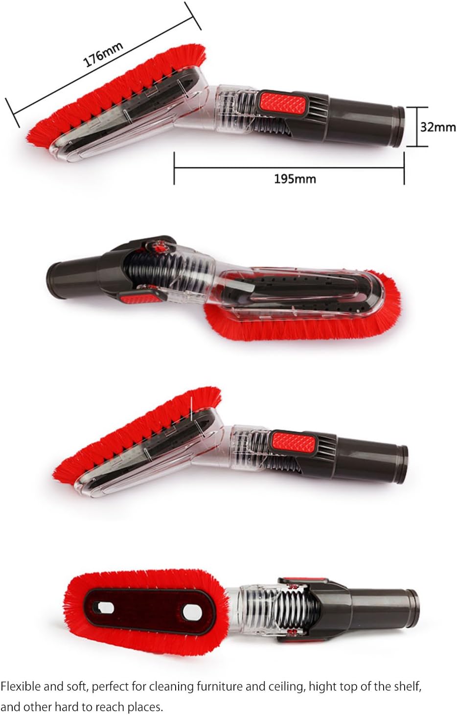 Vacuum Attachments Accessories Cleaning Kit Vacuum Brush Nozzle Crevice Tool VAC Upholstery Tool Hose Adapter Dusting Brush for 1 1/4 inch& 1 3/8 inch Standard Hose 9pcs