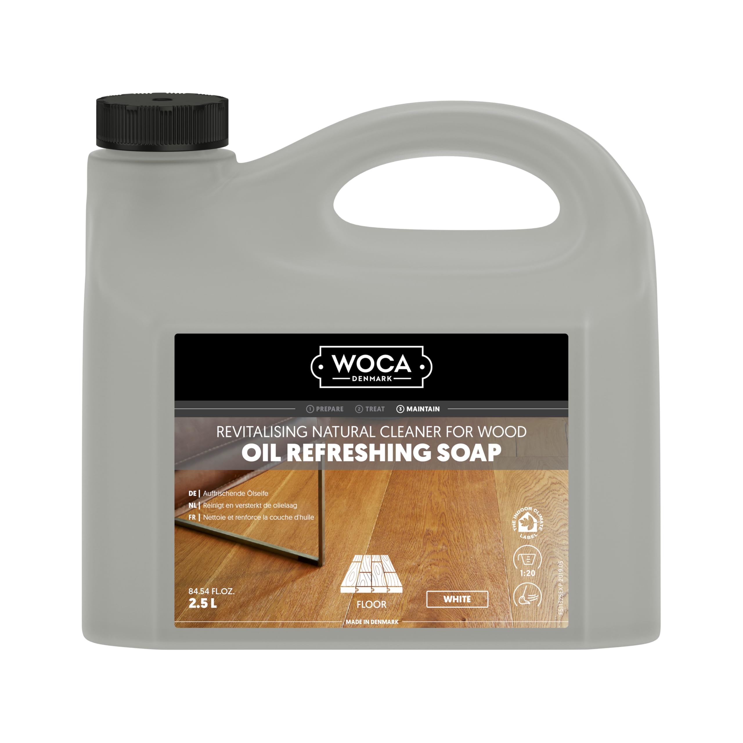 WOCA Denmark Oil Refreshing Soap (Öl-Refresher) Weiß 2, 5L – Konzentrierte Pflege für geöltes/gewachstes Holz.