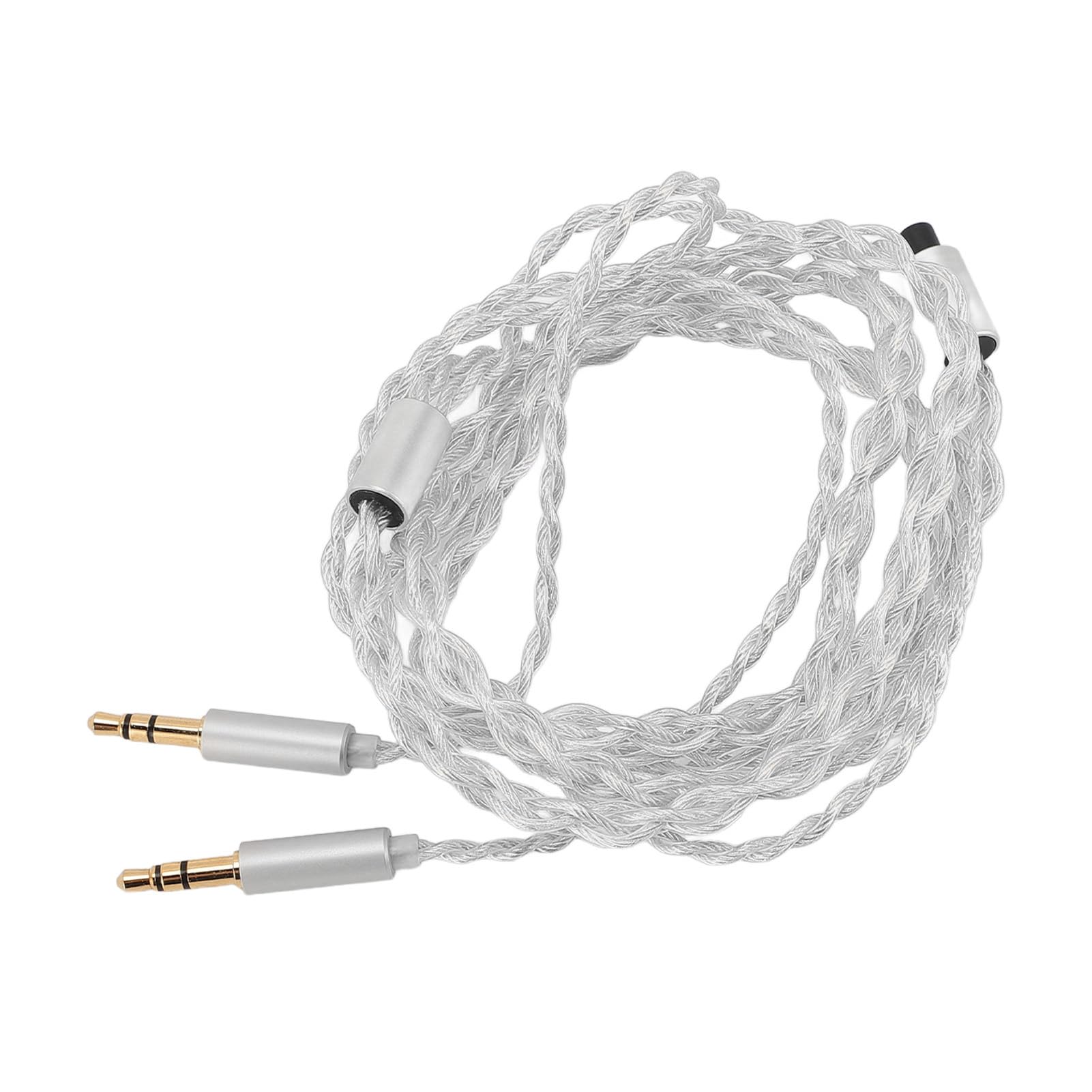 KUIDAMOS Cable Divisor en Y Dual para Auriculares de 3,5 Mm a 2,5 Mm Y 4,4, Diseño Duradero de 49,21 Pulgadas para Audiófilos Jugadores, Portátil sin Enredos (Plata)