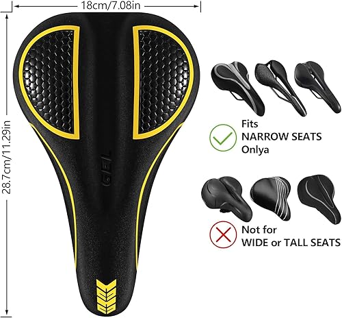 Miniatura 2 de Cojín de asiento de bicicleta acolchado de gel extra suave y cómodo para hombres y mujeres, cómodo, con pelotón estacionario, ejercicio, bicicletas