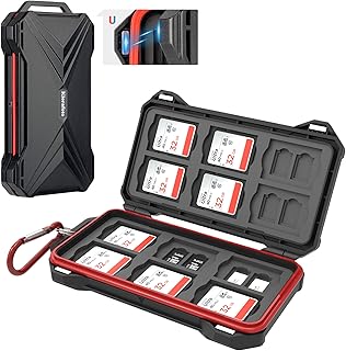 [12 SD + 24 TF] 36 Slots Magnetic Closure Memory Card Case Holder Organizer Keeper for Camera SD SDHC SDXC MSD MicroSD MicroSDXC MicroSDHC TF & Huawei Smartphone Nano SIM NM Nano Memory Cards Storage