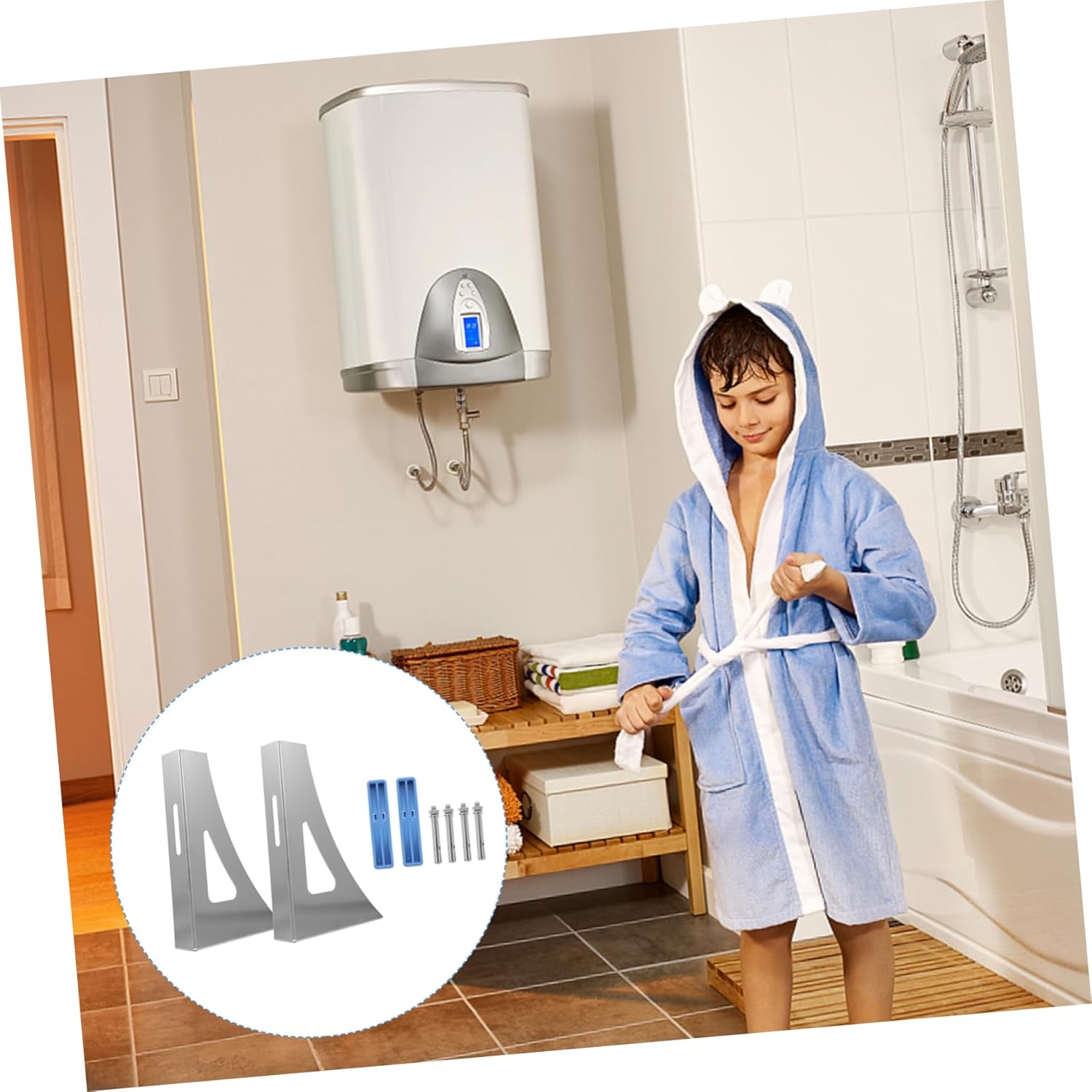 Water Heater Hollow Rack Electric Hot Water Heater Stand Stainless Steel Safety Sturdy