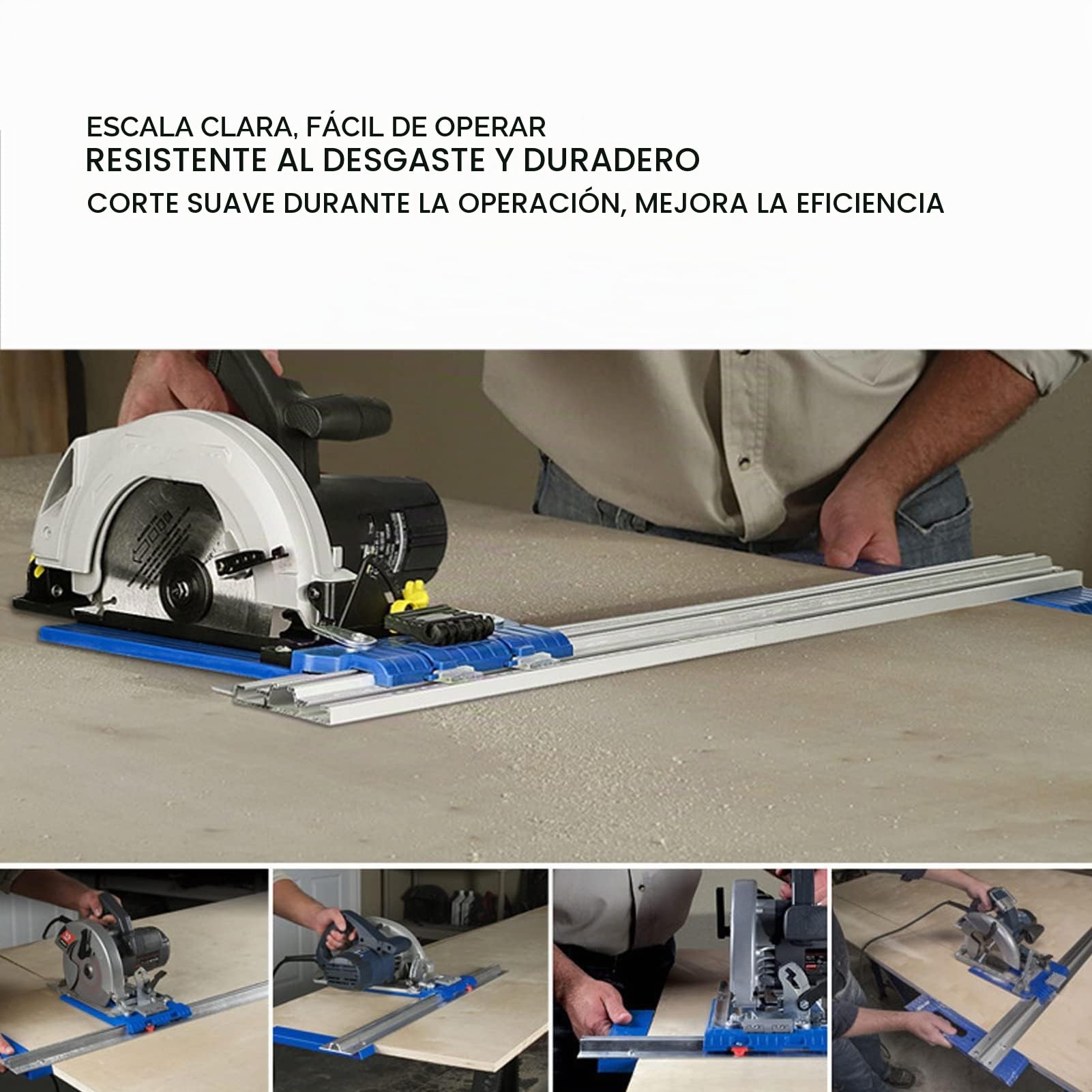 Carril Guía para Enrutador de Carpintería, Guía de Sierra Circular Multifuncional Carril Guía para Cortador de Carpintería Aleación de Aluminio Ajustable con Escala Precisa