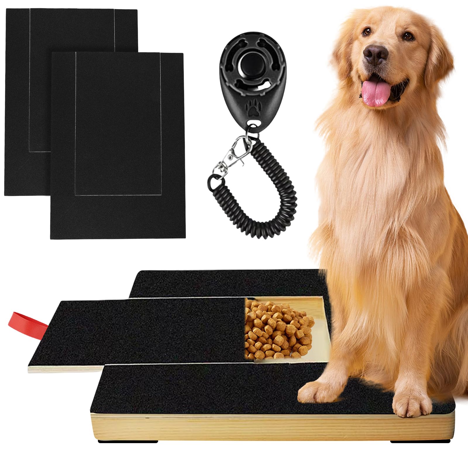 Tiragraffi multifunzione per cani: tiragraffi per cani con addestratore clicker e 2 fogli di ricambio di carta vetrata per cani e animali domestici Care Sanding