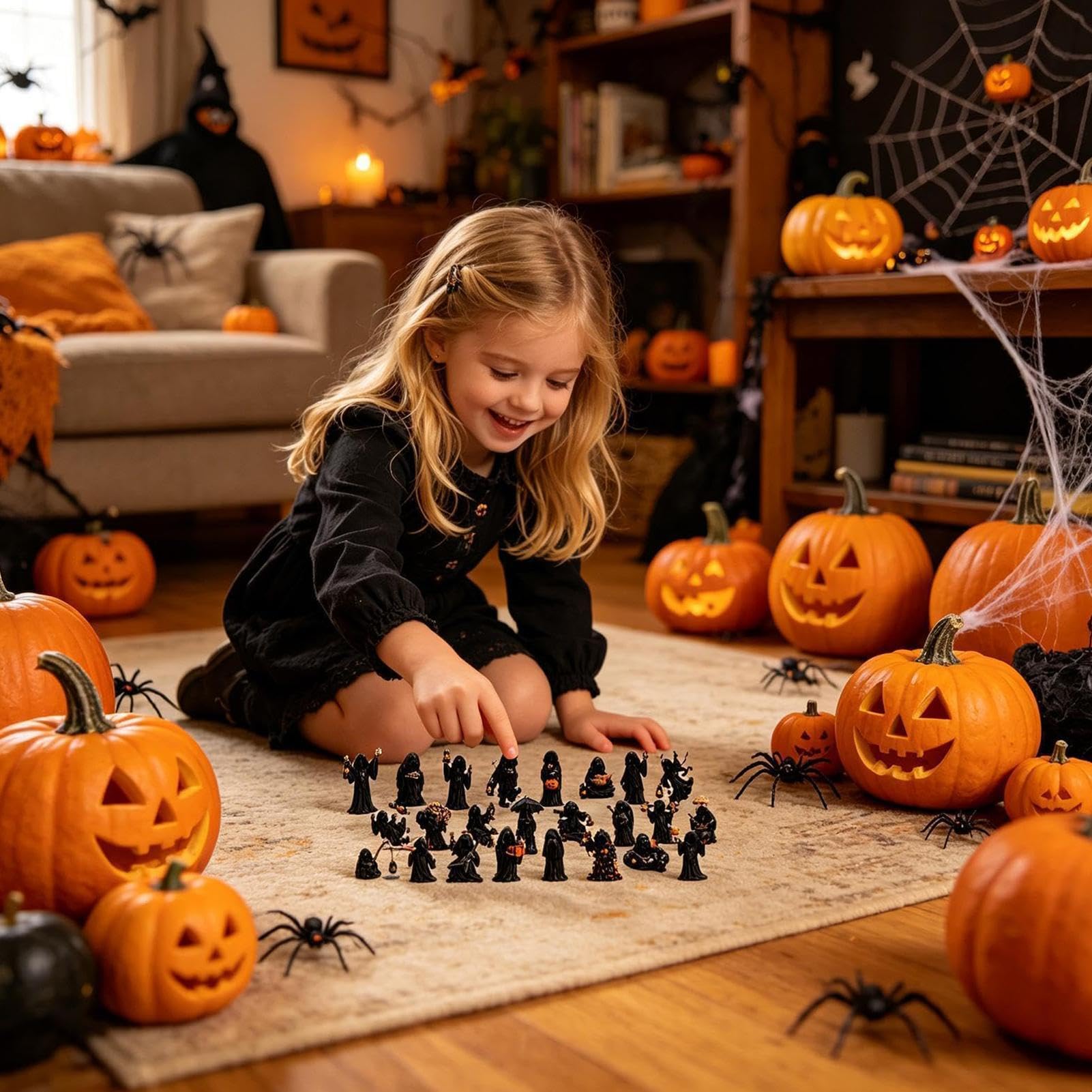 Calendario Cuenta Regresiva Halloween Con Figura Recuerdo Coleccionable | Calendario De Cuenta Regresiva Con De Fantasma Para Adultos Adolescentes Árbol Repisa Jardín