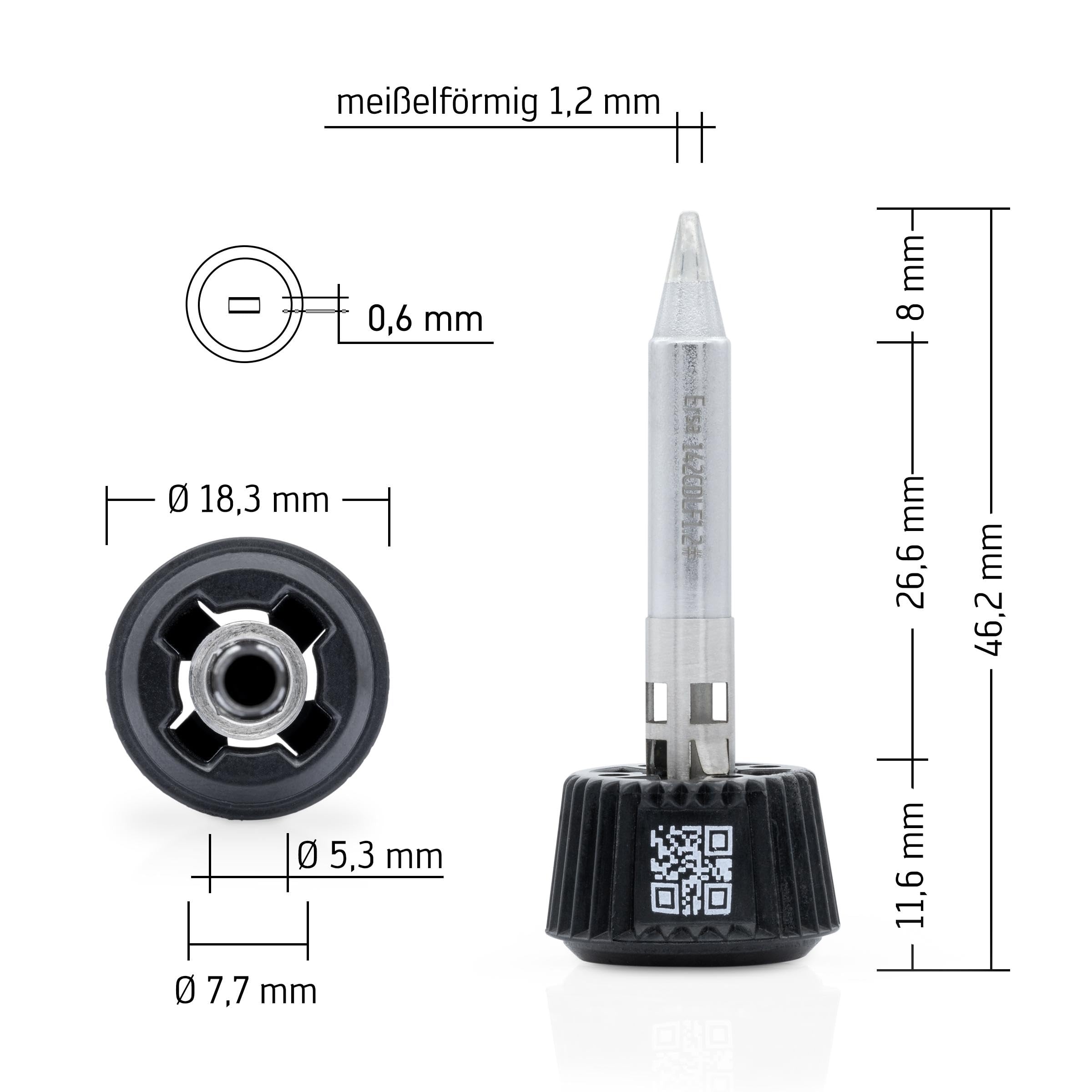 ERSA ERSADUR 142CDLF12 - Stazione di saldatura IoT a scalpello, 1,2 mm, per i-Tool TRACE & i-Tool MK2 / i-CON Trace e stazioni di saldatura i-Con serie MK2, con rivestimento brevettato