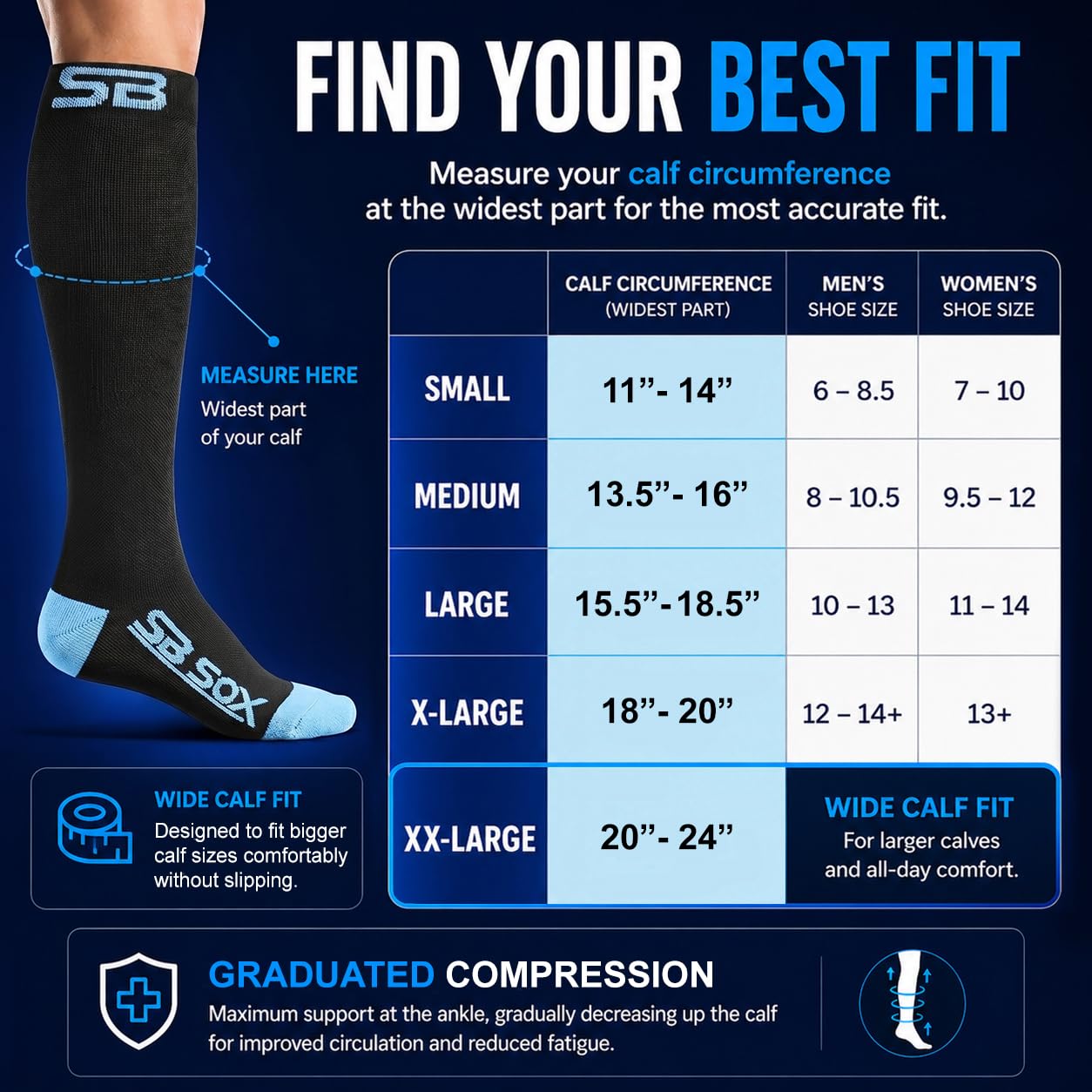 SB SOX Calzini A Compressione (20-30Mmhg) per Uomo E Donna