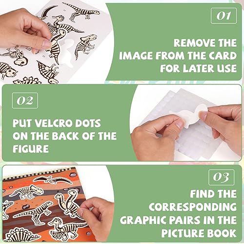Miniatura 4 de Dinosaurio Montessori - Juguetes de aprendizaje para niños pequeños de 3, 4, 5 años, actividades de aprendizaje preescolar, 10 temas, carpeta de