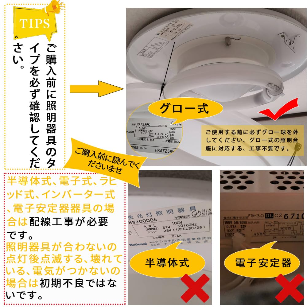LEDランプ 丸型 グロー式工事不要 円形 led蛍光灯 口金可動式 ソケット可動 (FCL) 高輝度 シーリングライト ペンダント 省エネ 全光束 FCL30W代替 30型 30形 30 昼白色